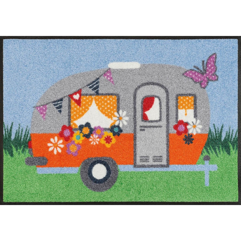 wash+dry by Kleen-Tex Fussmatte »Happy Camping«, rechteckig