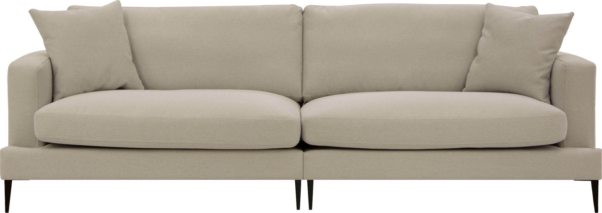 Leonique 3-Sitzer »Cozy elegantes Designsofa, Masse B/T/H: 211/97/80 cm«, mit losen Kissen und Metallbeinen