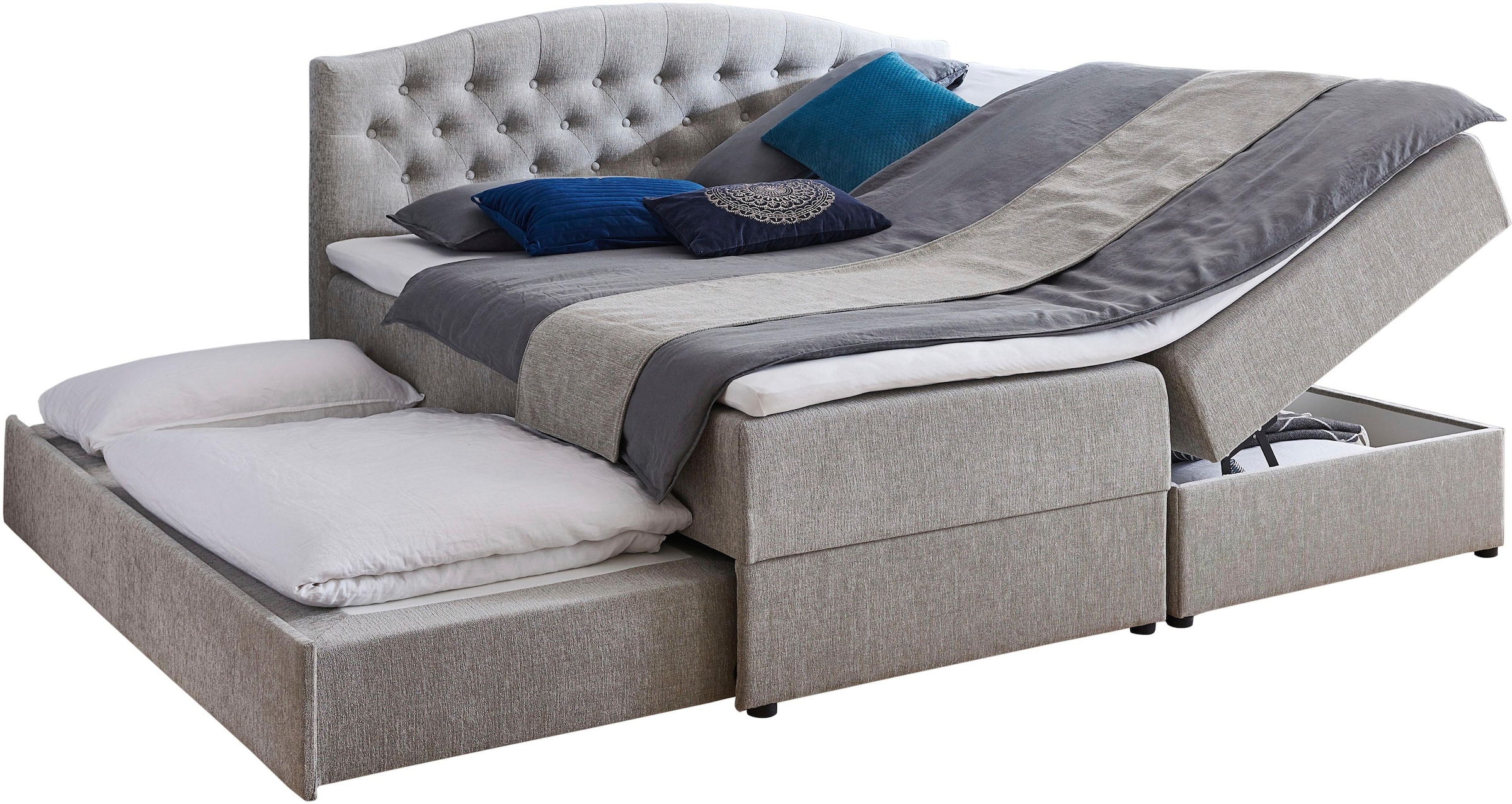 ATLANTIC home collection Boxspringbett "Lotte" mit Topper, Bettkasten und Gästebett