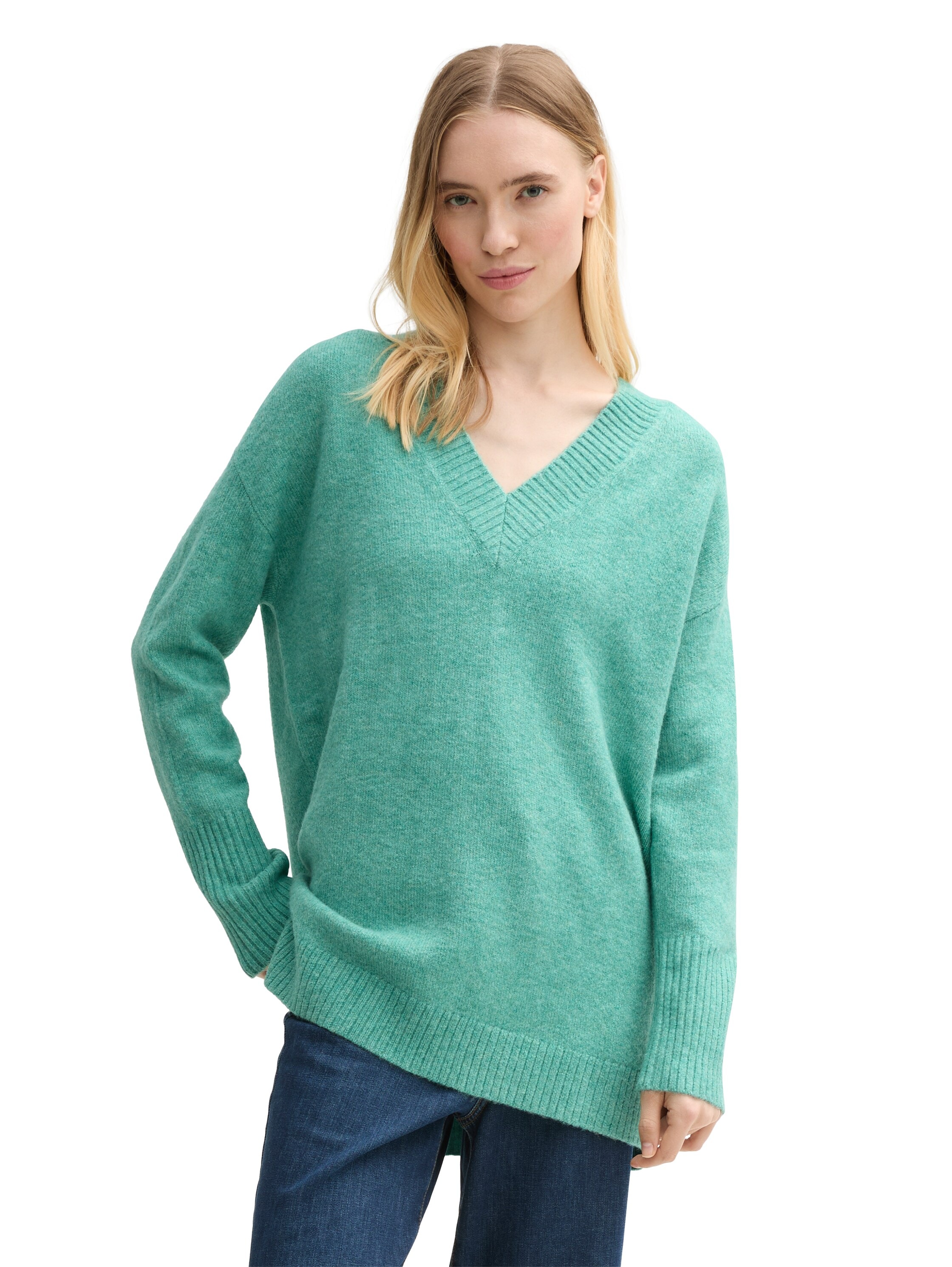 Longpullover, in Melange Optik