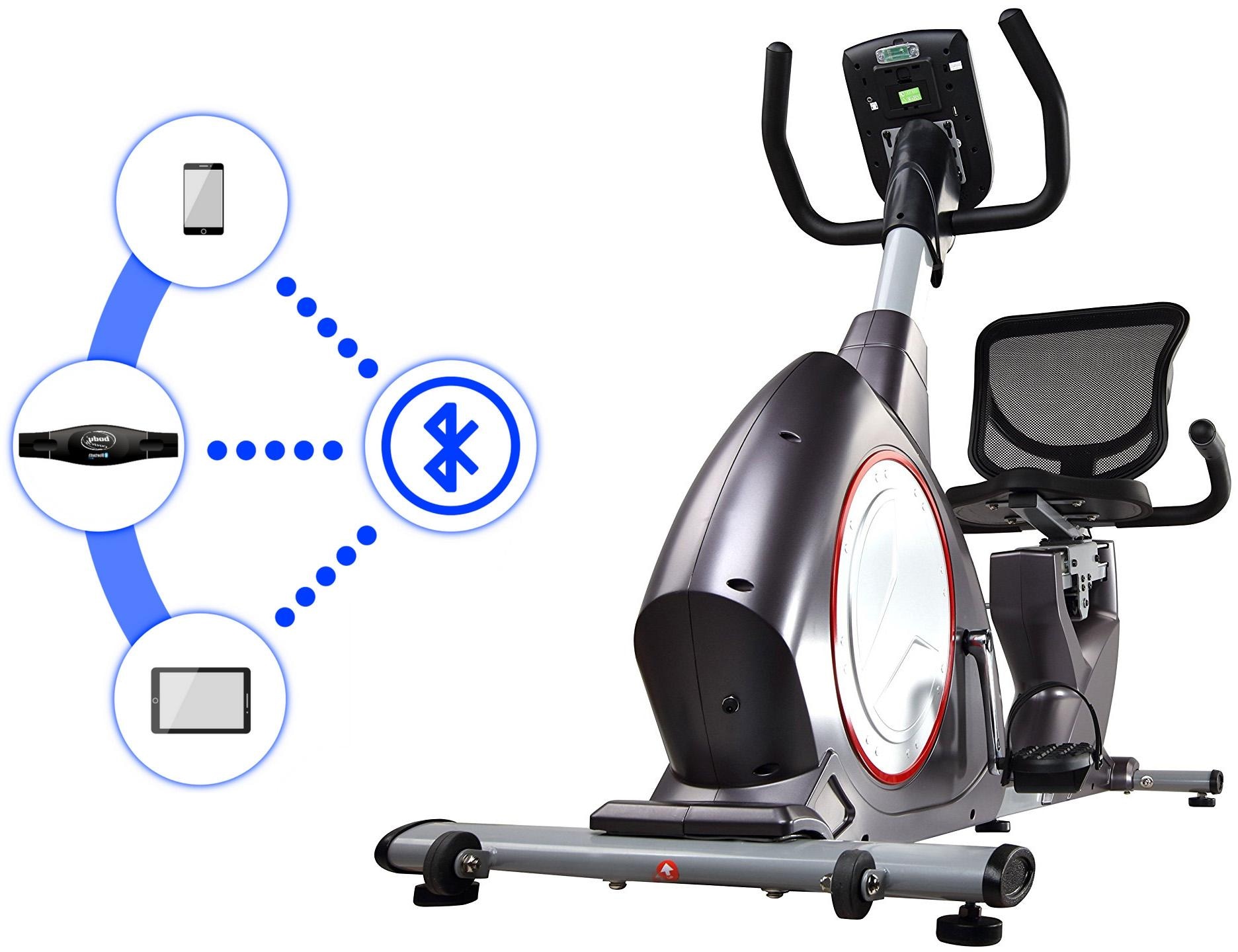 body coach Liege-Ergometer, (mit Tablet-Halterung und integr. Lautsprechern), Schwungmasse ca. 15 kg, 10 Widerstandsstufen