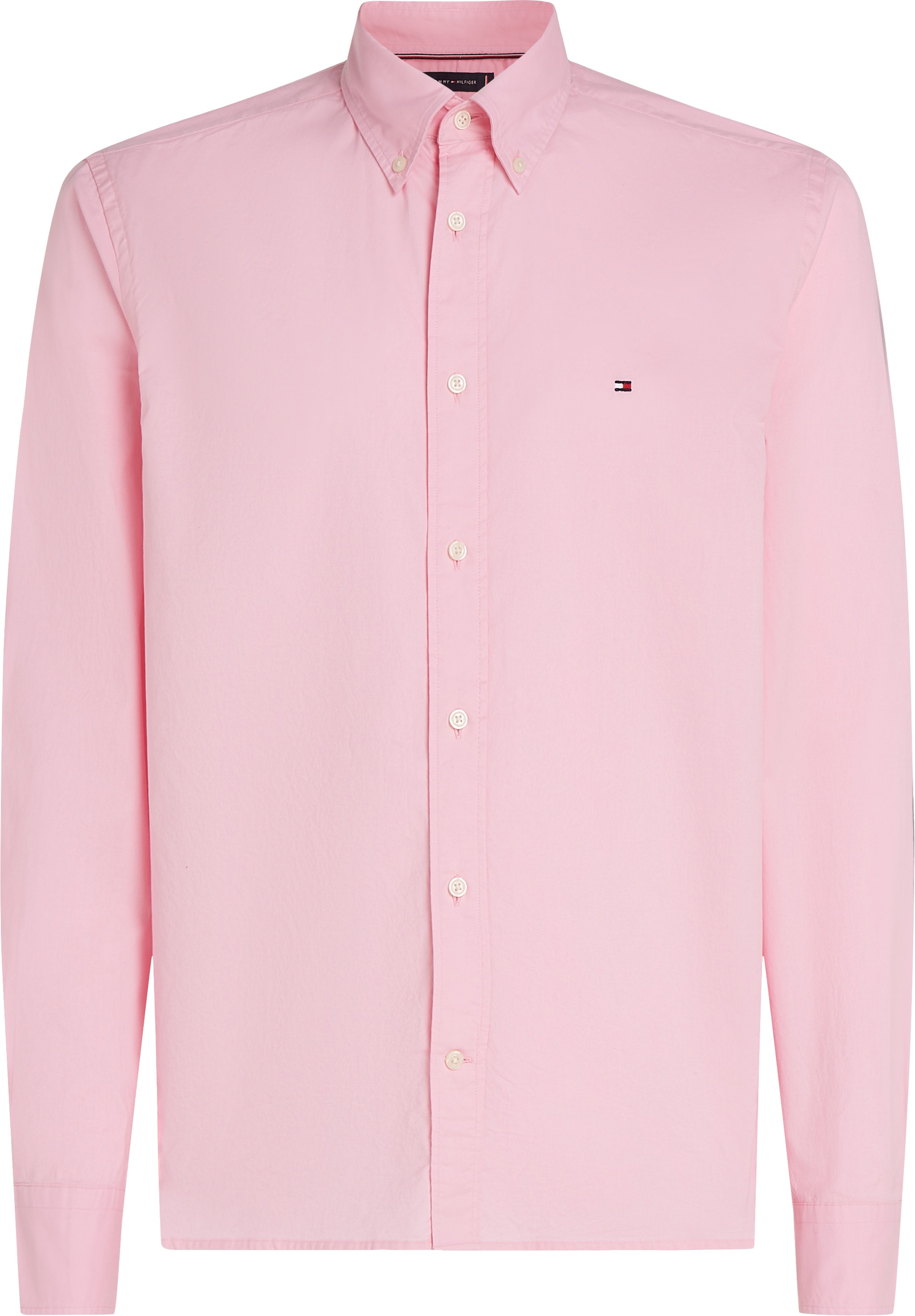 Tommy Hilfiger Businesshemd »FLEX POPLIN SOLID RF SHIRT mit Button-down und Rückenfalte«, unifarben, klassisch, regular fit, Baumwolle, Kragen
