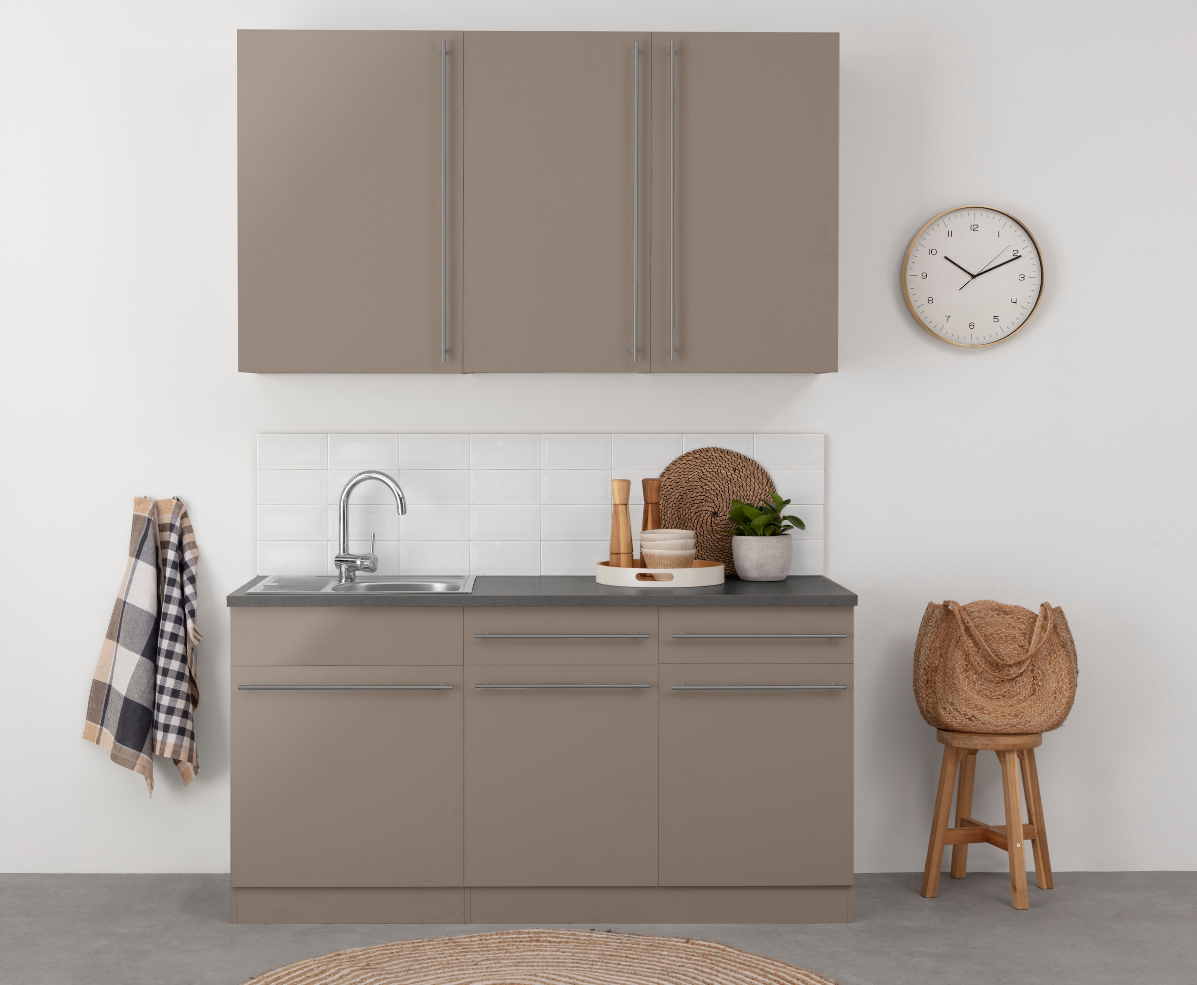 wiho Küchen Pantryküche »Chicago«, ohne E-Geräte, Breite 160 cm
