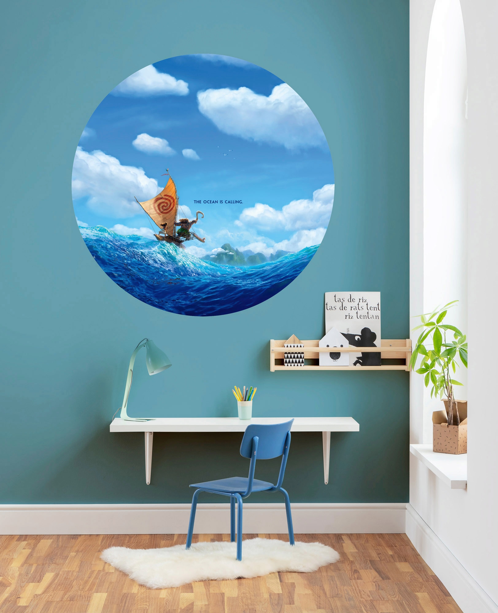 Komar Fototapete »Vlies selbstklebend - Moana Ocean is Calling - Grösse 125 x 125 cm«, bedruckt, Kinderzimmer
