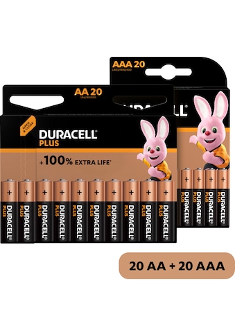 Batterie »20+ 20 Pack: 20x Mignon/AA/LR06 + 20x Micro/AAA/LR03«, LR03, 1,5 V,...