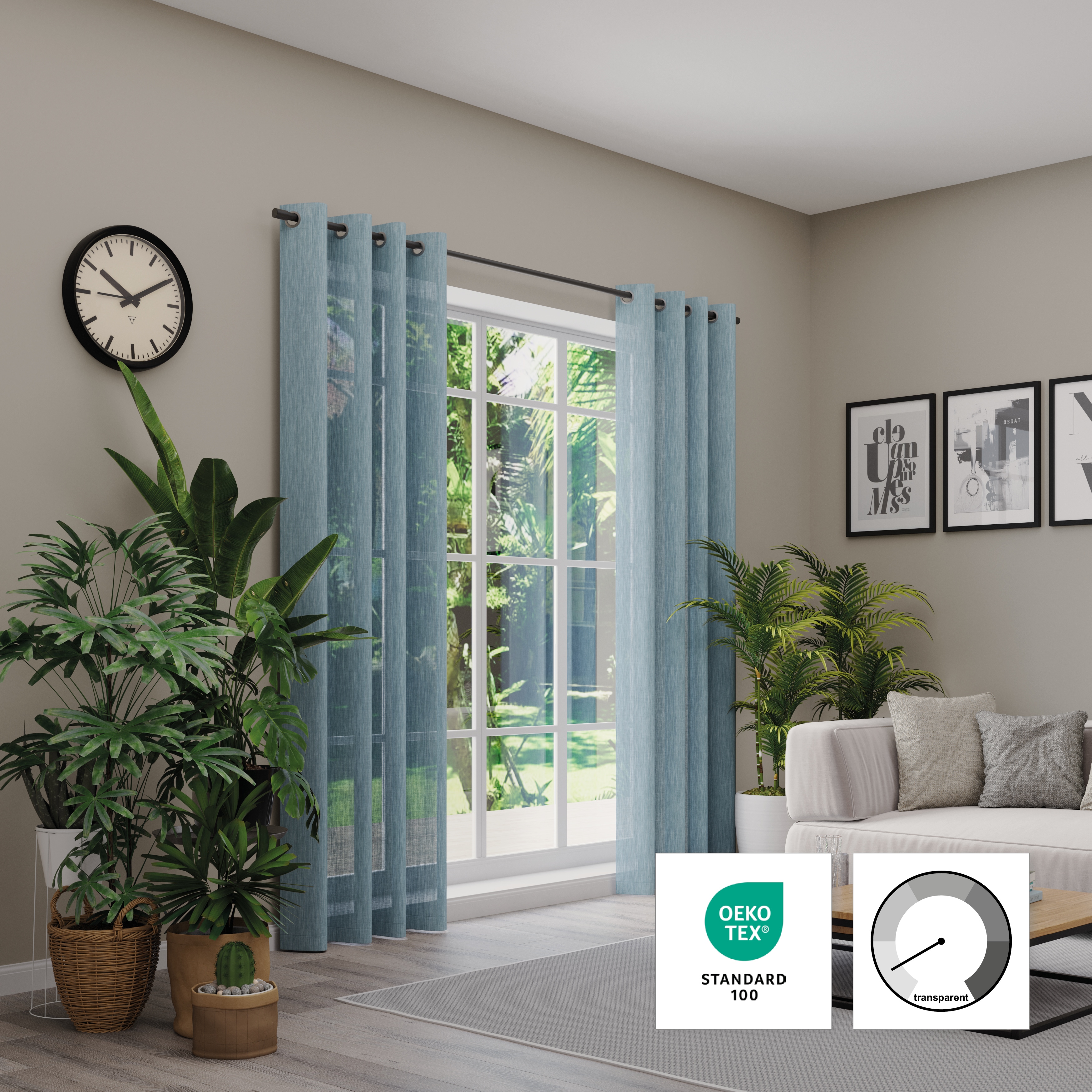 Neutex for you Vorhang "Libre-ECO" Ösen 1 Stk. tlg. Breite 142 cm, nach Mass
