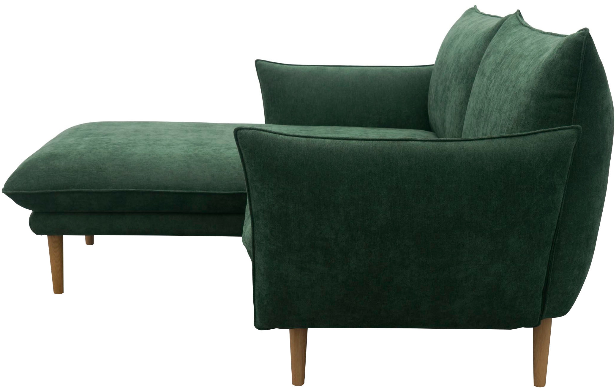 DOMO collection Ecksofa »Leuven kompakte Stellmasse, Breite 200 cm, schmale Armlehnen, L-Form«, angenehm feste Polsterung, bodenfrei, 19 cm hohe Holzfüsse