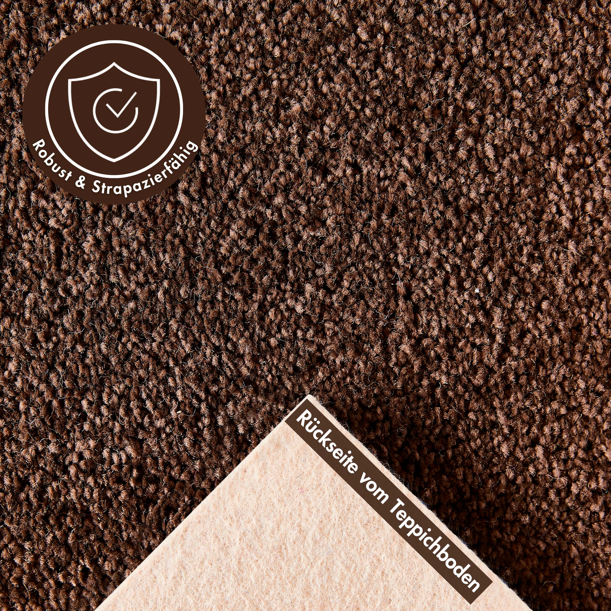 Andiamo Teppichboden »Sophie, Frisee-Velours, Made in Netherlands«, rechteckig, 4,5 mm Höhe, Uni Farben, Breite 400 cm oder 500 cm, strapazierfähig & pflegeleicht