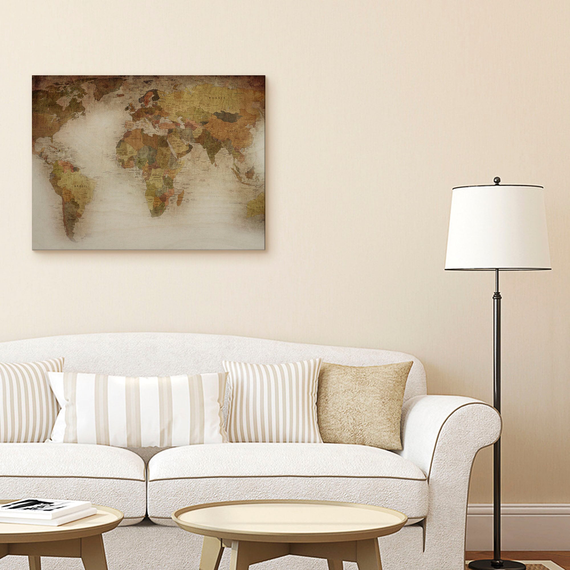 Artland Holzbild »Weltkarte«, Landschaftsbilder, (1 St.)