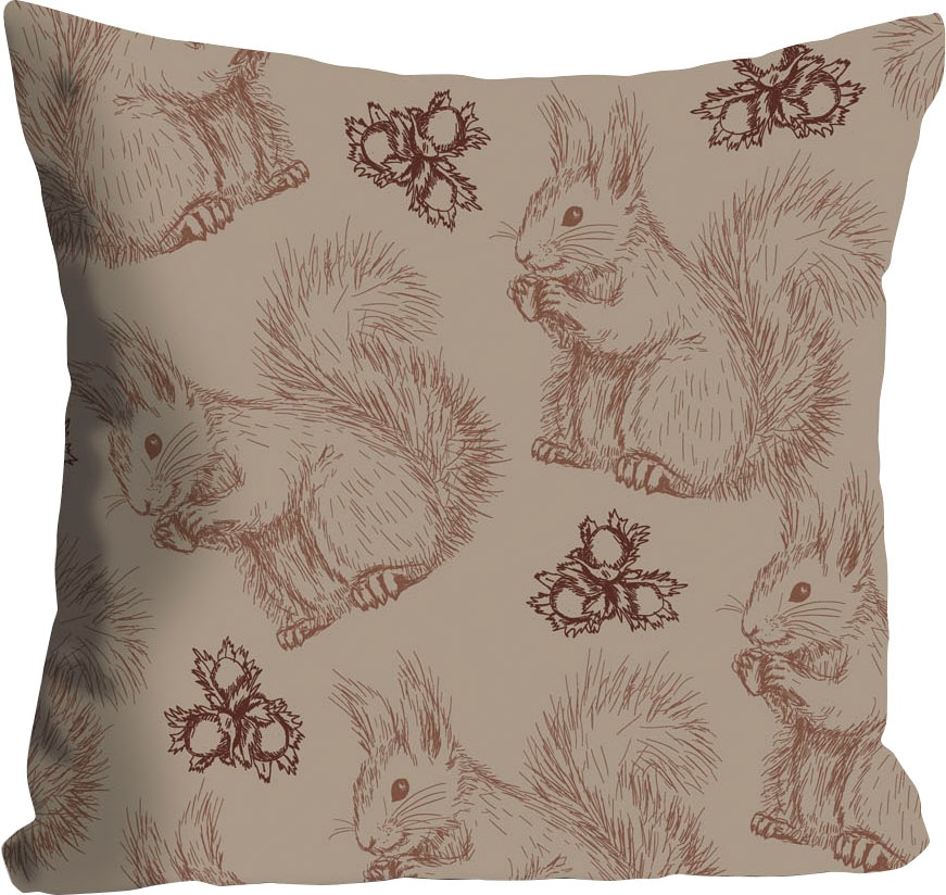 queence Dekokissen »Eichhörnchen«, (1 St.), mit Eichhörnchen und Nüssen,  Kissenhülle ohne Füllung, 1 Stück online shoppen | Jelmoli-Versand