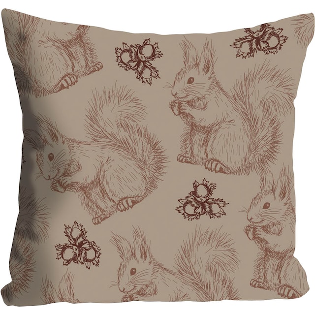 queence Dekokissen »Eichhörnchen«, (1 St.), mit Eichhörnchen und Nüssen,  Kissenhülle ohne Füllung, 1 Stück online shoppen | Jelmoli-Versand