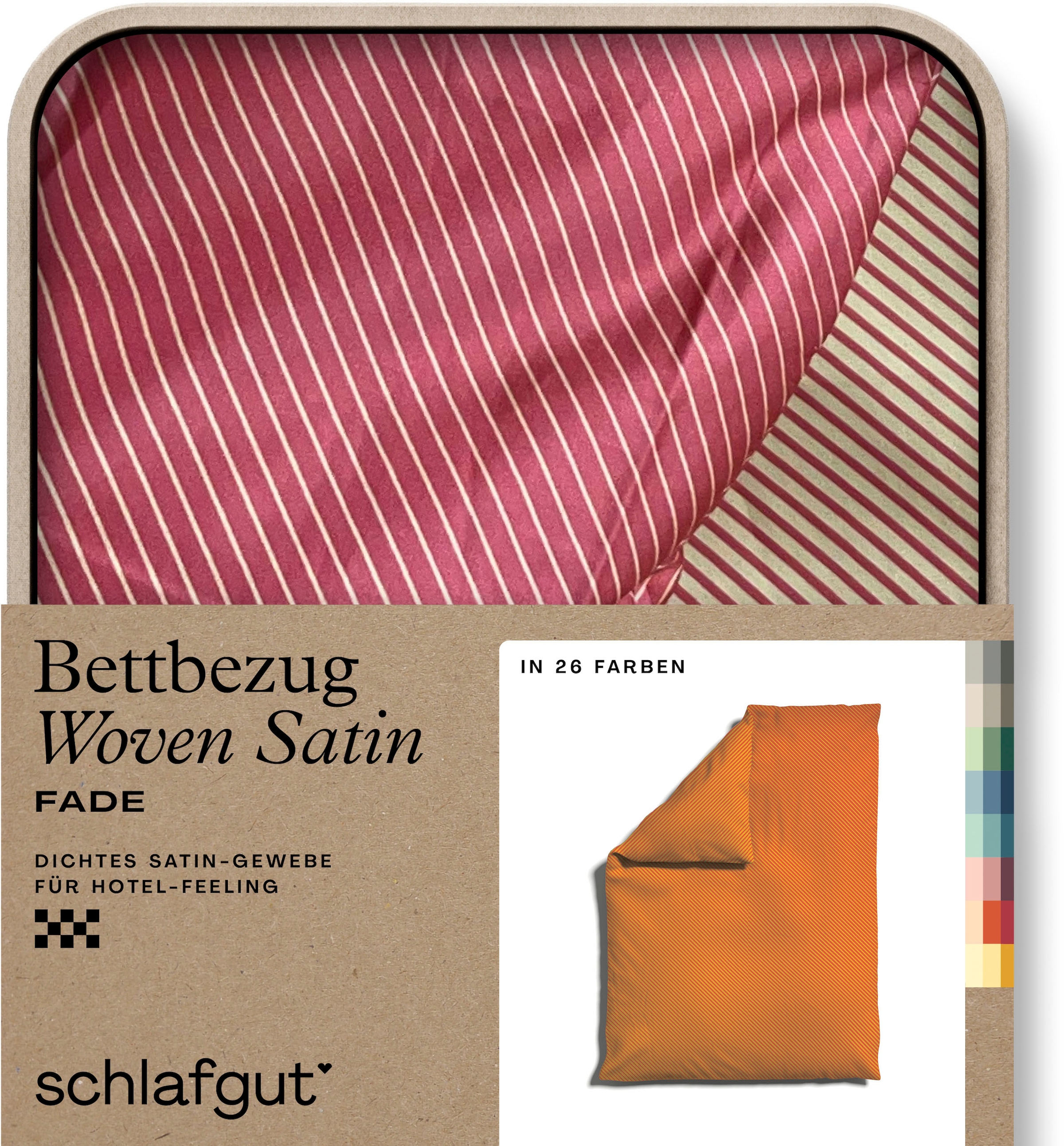 Bettbezug »Woven Satin Fade mit feinen Streifen«, (1 St.), mit Farbverlauf, Mix &...