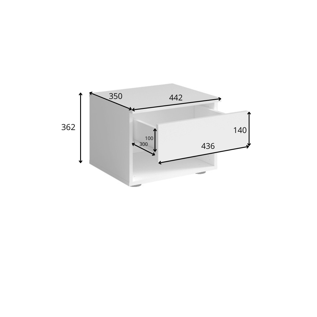 Home affaire Nachttisch »Greti 2er Set, Nachtkonsole mit Schublade und Fach, B/T/H: 45/35/35 cm«, (Set, zwei Stücke), Set, 2 St., zwei Stücke, Nachtschränke, weiss matt