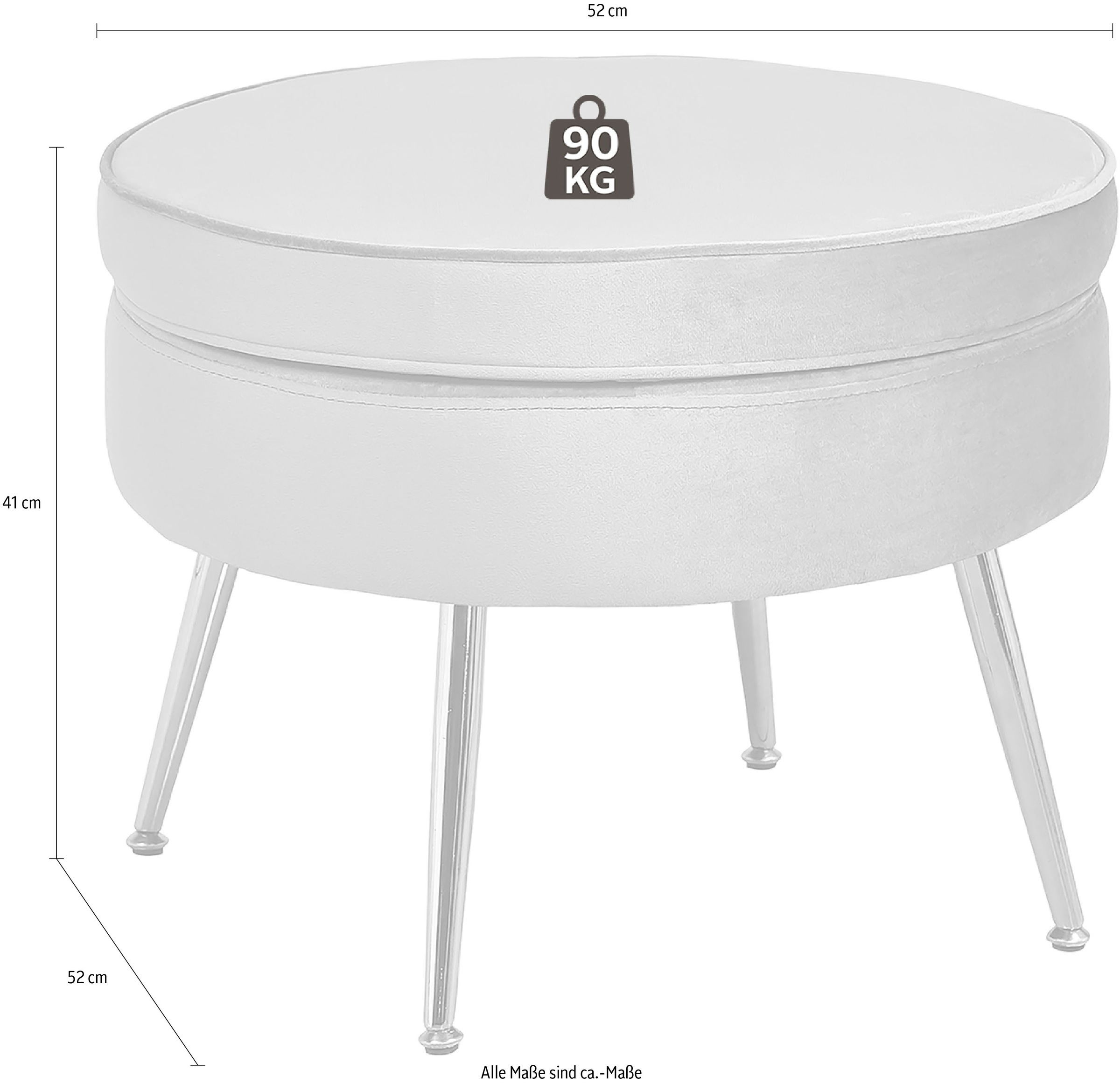 SalesFever Polsterhocker »Calm Gepolsterter Hocker mit Charme«, mit hohem Sitzkissen