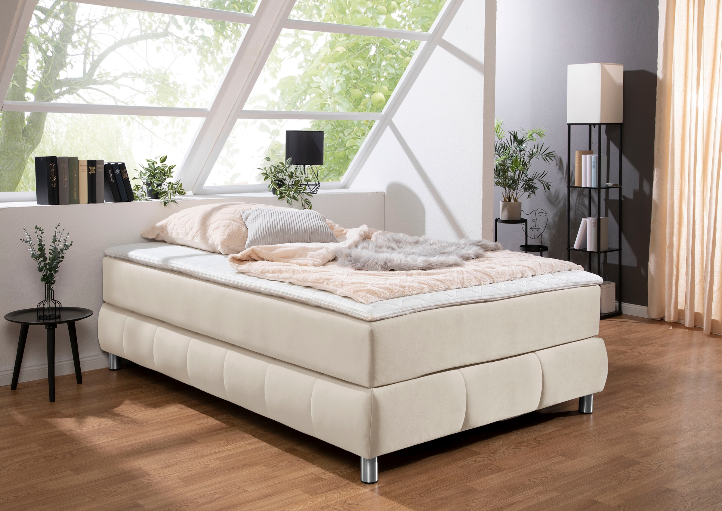 Home affaire Boxspringbett "Salo" Ohne Kopfteil, inkl. Topper, auch in Überlänge 220 cm