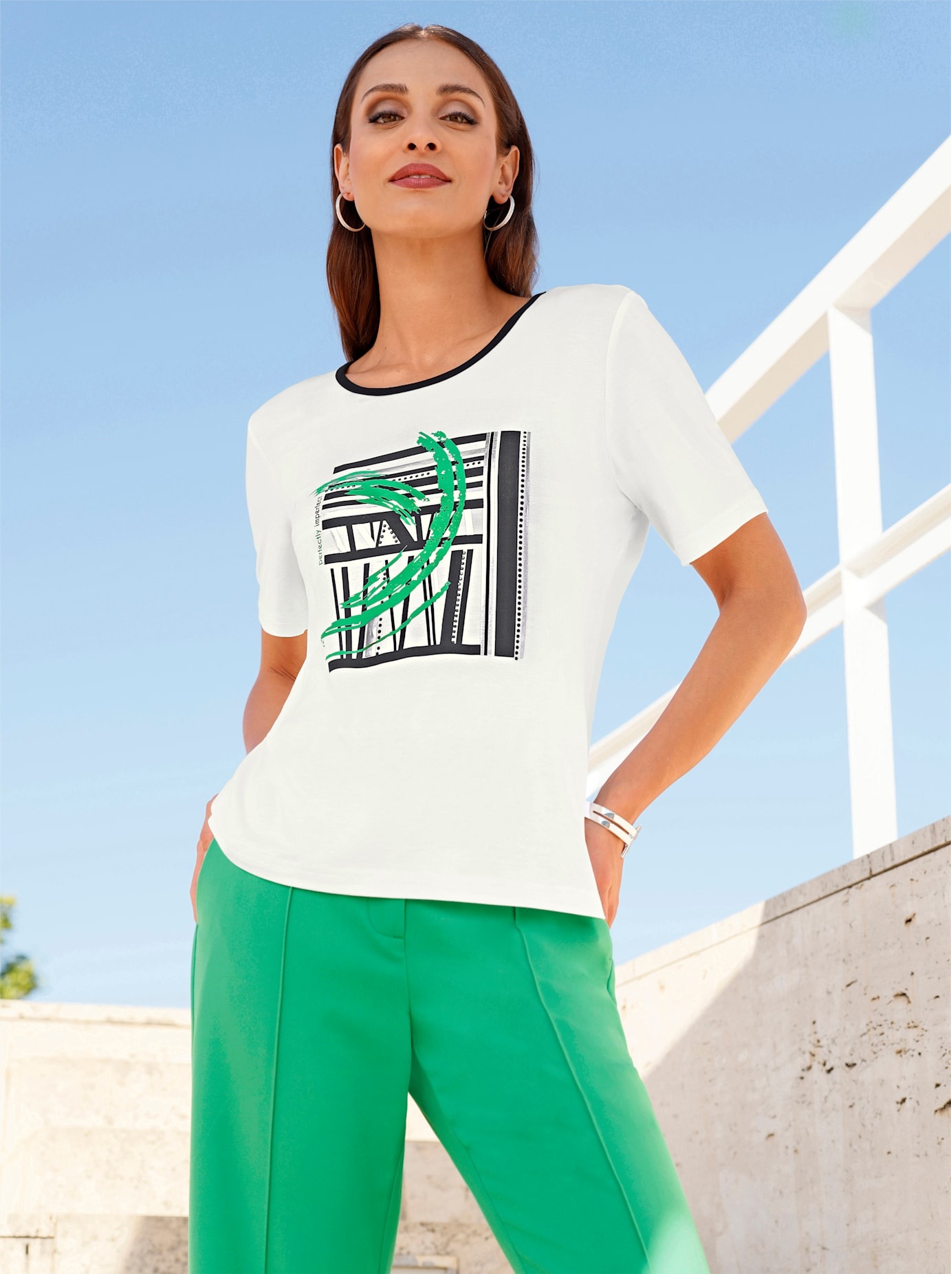 Inspirationen Rundhalsshirt »Kurzarm-Shirt« 1 tlg.