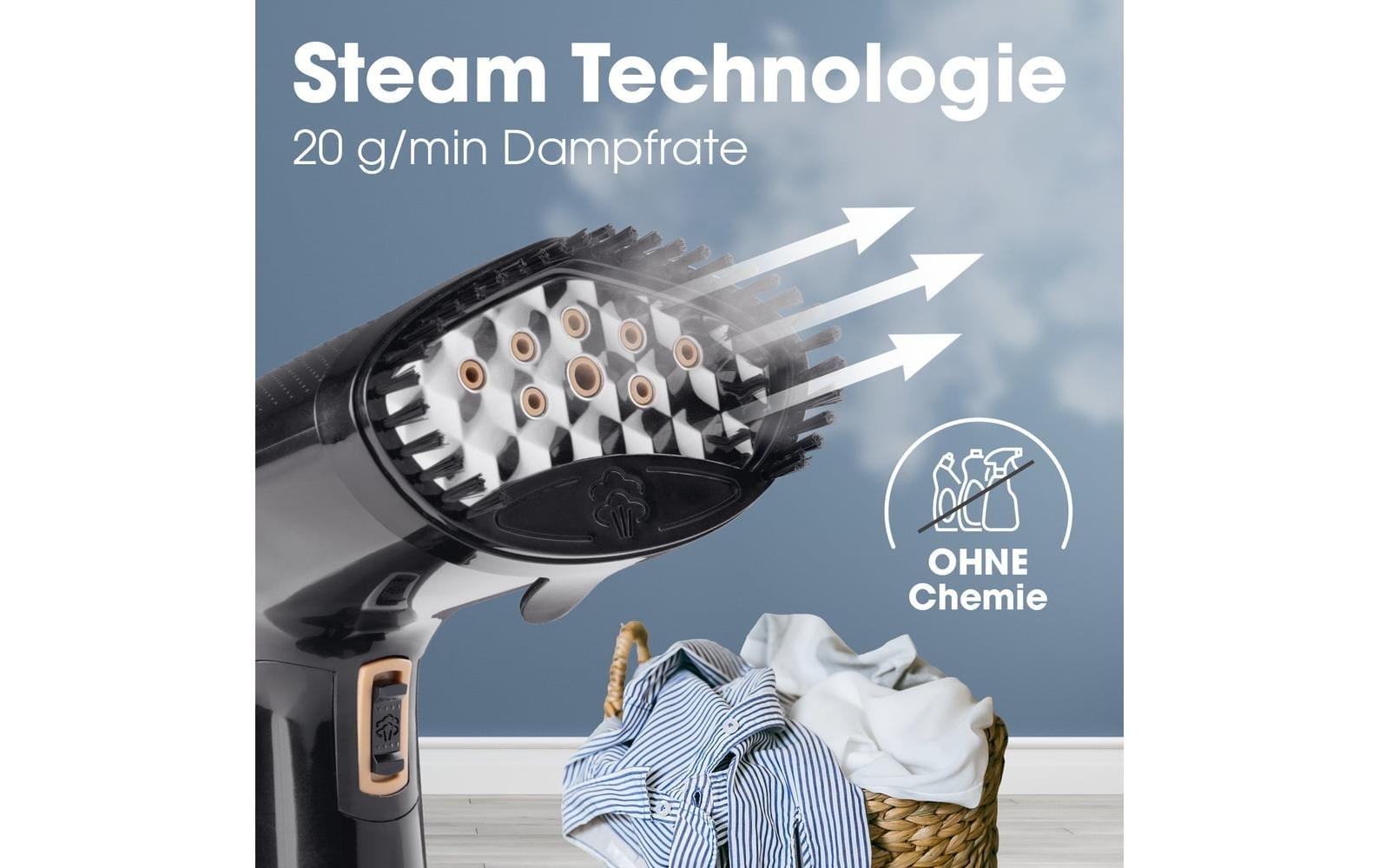 CLEANmaxx Dampfbürste »2-in-1 – 1600W 165 ml Tank 1600 W«, 1600 W