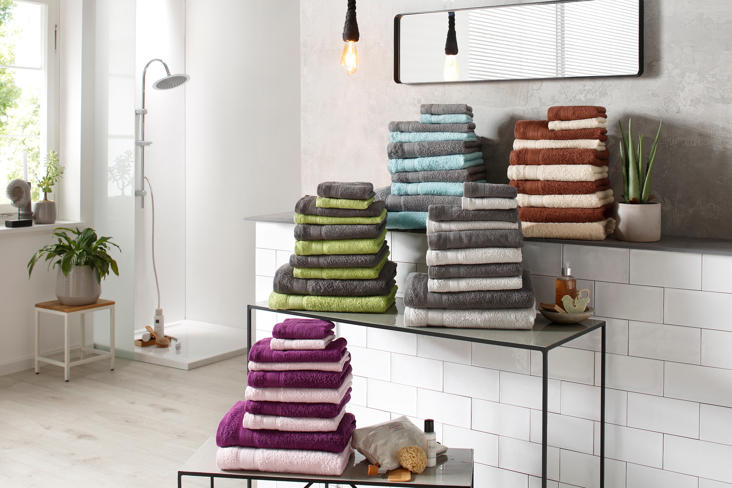 Set, Walkfrottee, zweifarbig, Jelmoli-Versand mit online | Handtuch kaufen 100% my 10 aus home Handtücher Bordüre tlg., weich, Set Baumwolle, »Afri«,