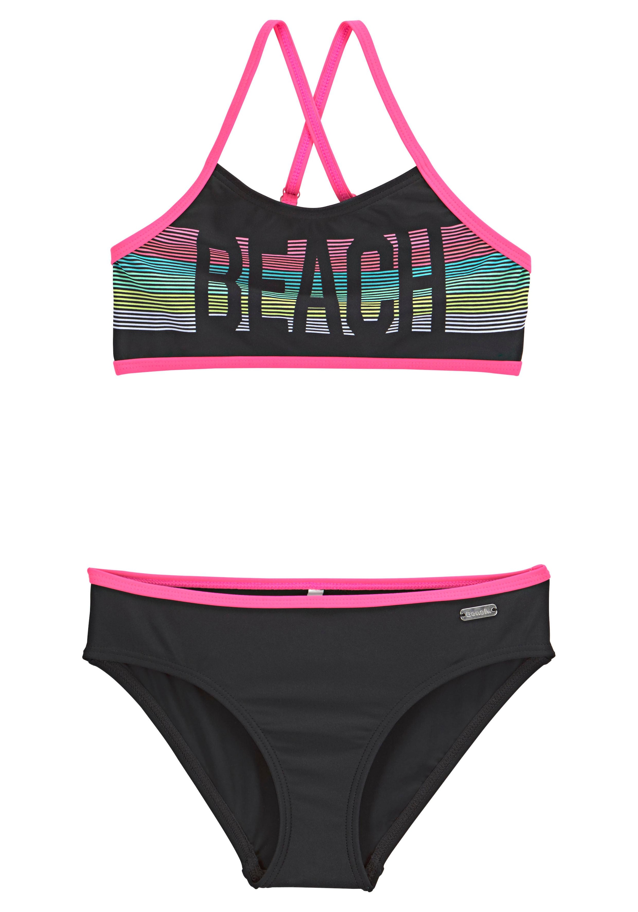 ✵ Bench. Bustier-Bikini, online | ordern Kontrastpaspeln pinken Jelmoli-Versand mit
