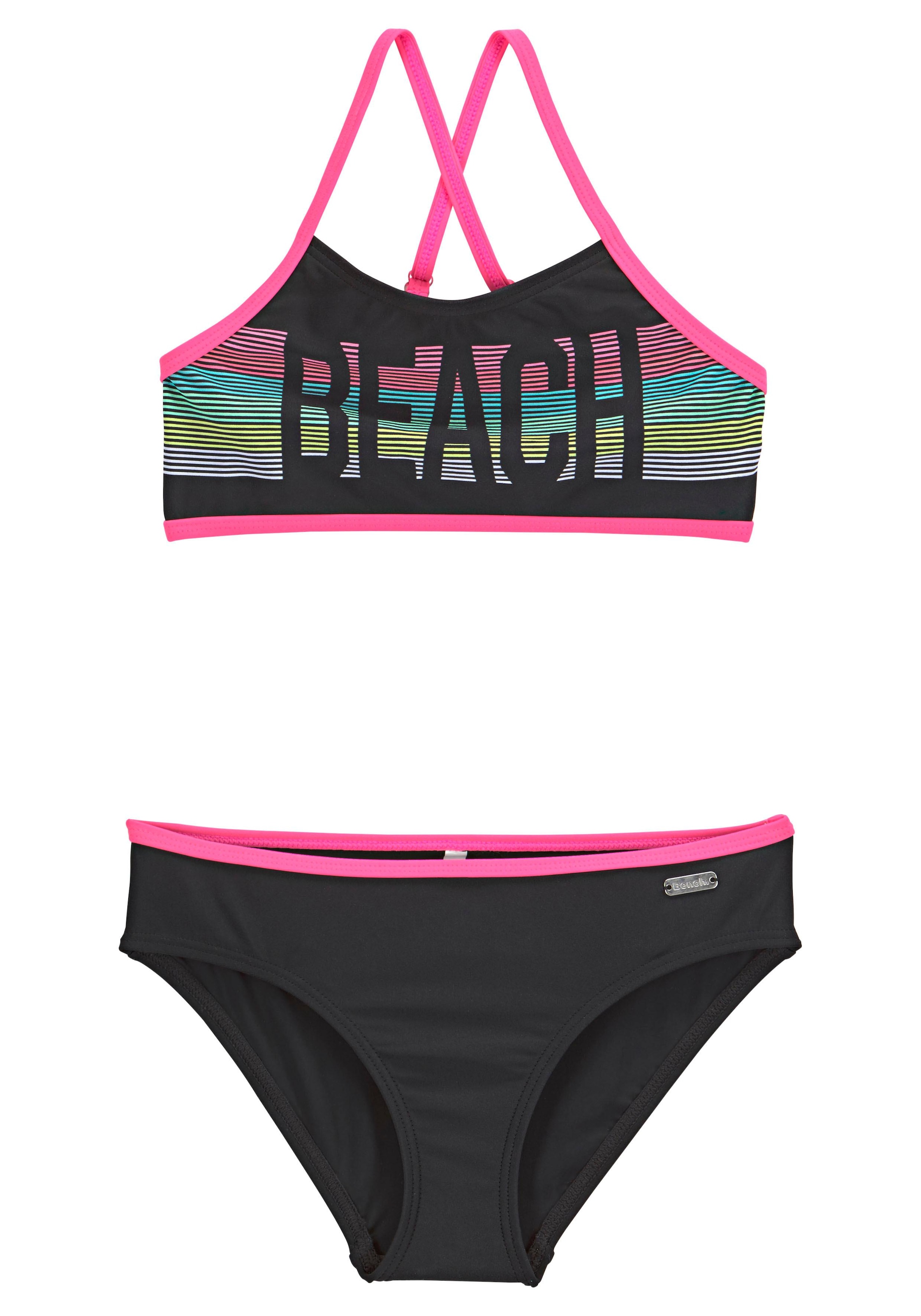 ✵ Bench. Bustier-Bikini, mit pinken Kontrastpaspeln ordern | online Jelmoli-Versand