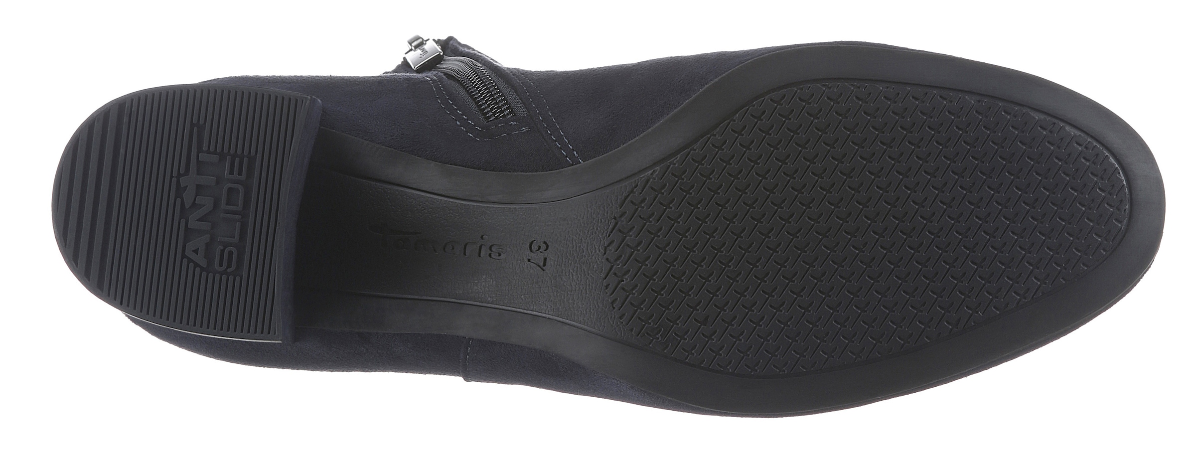 Tamaris Stiefelette, Blockabsatz, Ankleboots, Abendschuh in veganer Verarbeitung