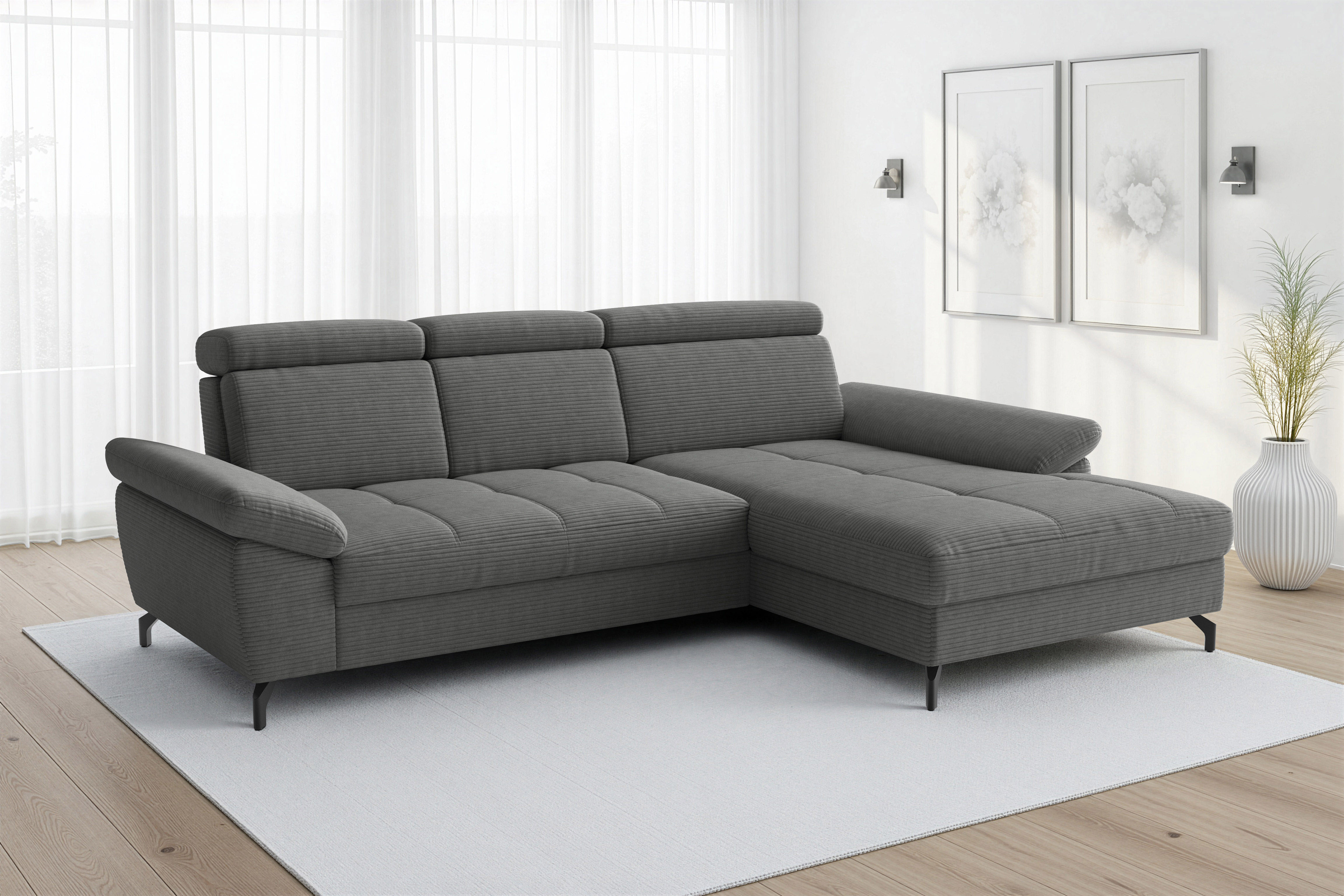 sit&more Ecksofa "Vanity L-Form, B: 264 cm, mit Sitz-, Kopf- und Armteilverstellung" Couch optional mit Schlaffunktion & Bettkasten