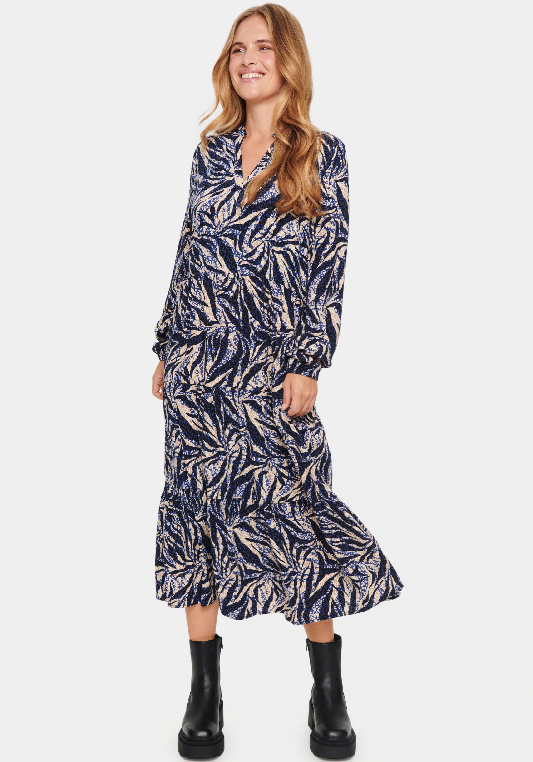 Saint Tropez Sommerkleid »EdaSZ Maxi Dress«, mit Volant online bestellen |  Jelmoli-Versand | Sommerkleider