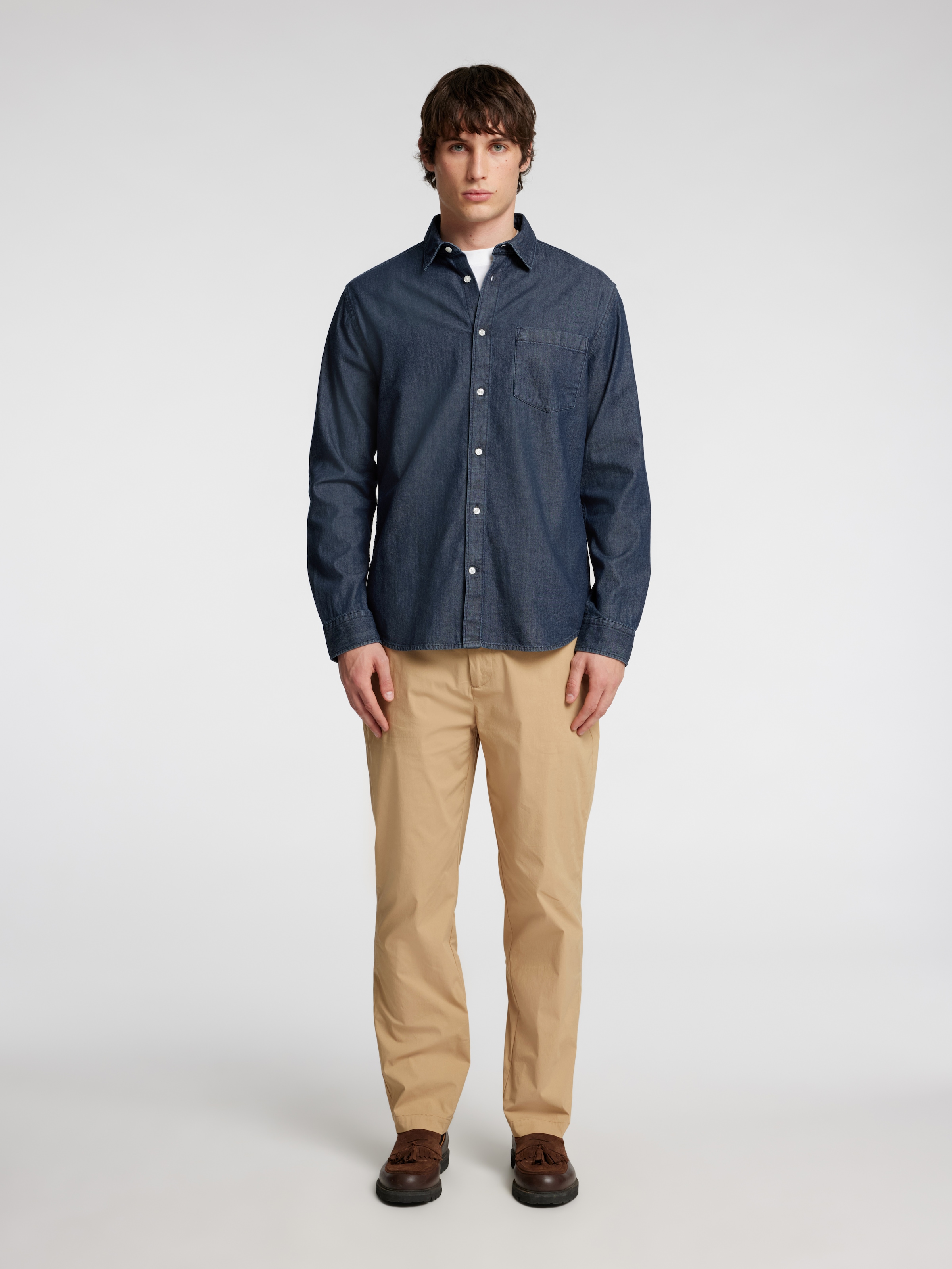 SELECTED HOMME Langarmhemd »SLHREGCARLO DENIM LS SHIRT NOOS«