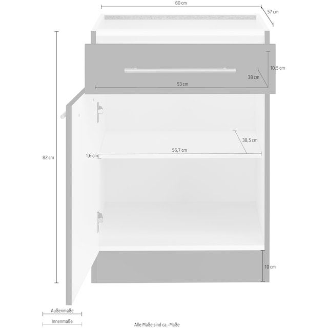❤ wiho Küchen Unterschrank »Unna«, 60 cm breit, ohne Arbeitsplatte  bestellen im Jelmoli-Online Shop