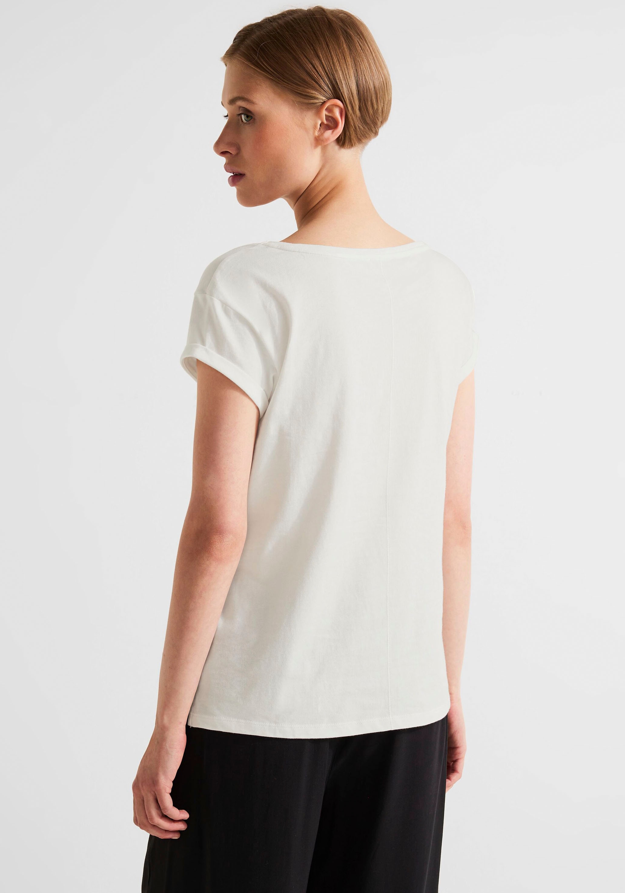 STREET ONE T-Shirt, mit Umschlagbund Jelmoli-Versand am Schweiz online shoppen bei Ärmelabschluss