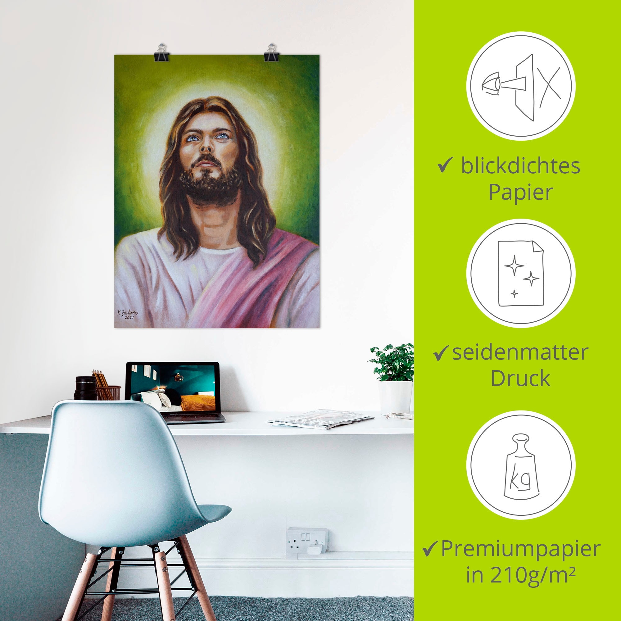 Artland Wandbild »Jesus Christus Porträt«, Christliche Bilder, (1 St.), als Leinwandbild, Poster in verschied. Grössen