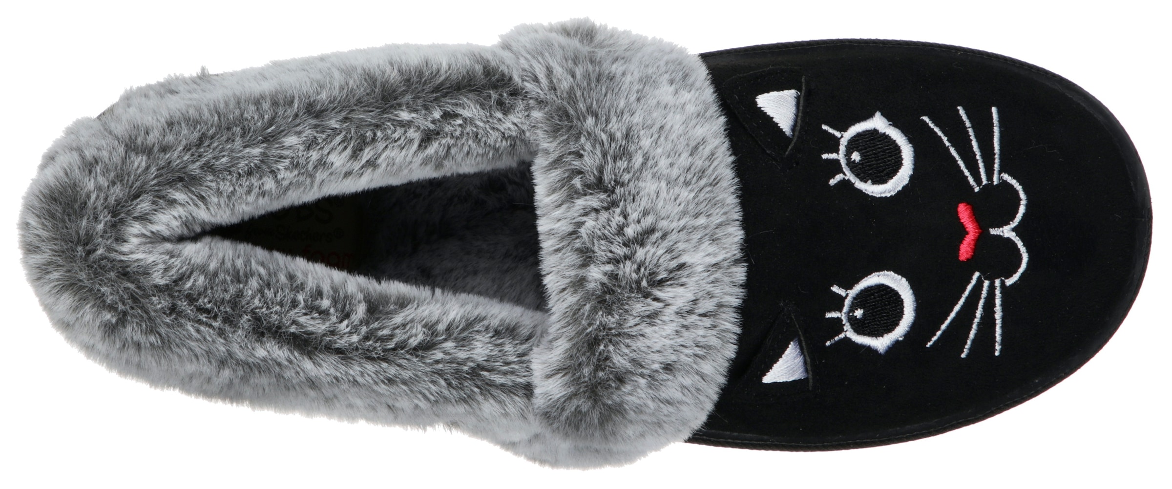 Skechers Pantoffel »TOO COZY MEOW PAJAMAS«, Hausschuh mit gesticktem Katzengesicht