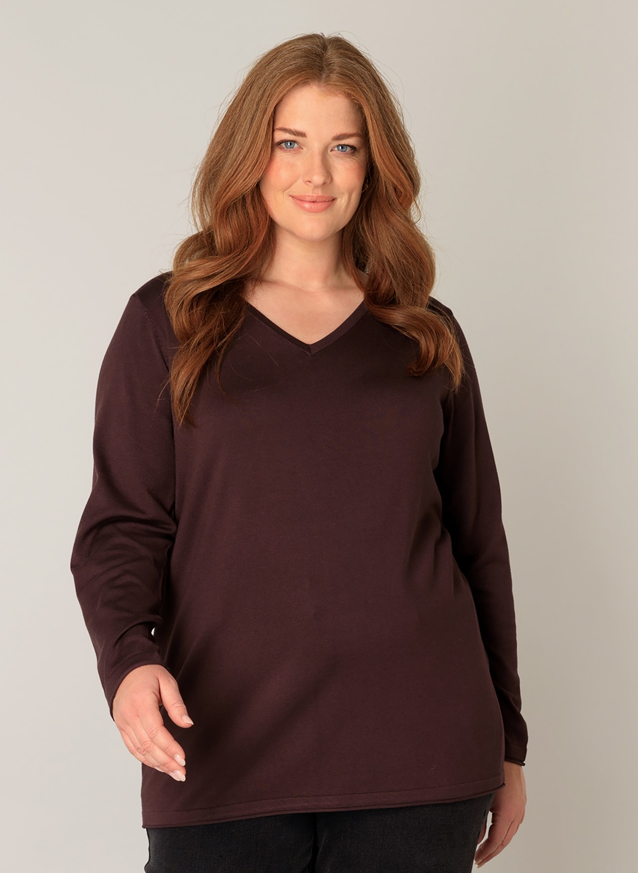 Base Level Curvy Strickpullover »Anine« mit V-Ausschnitt