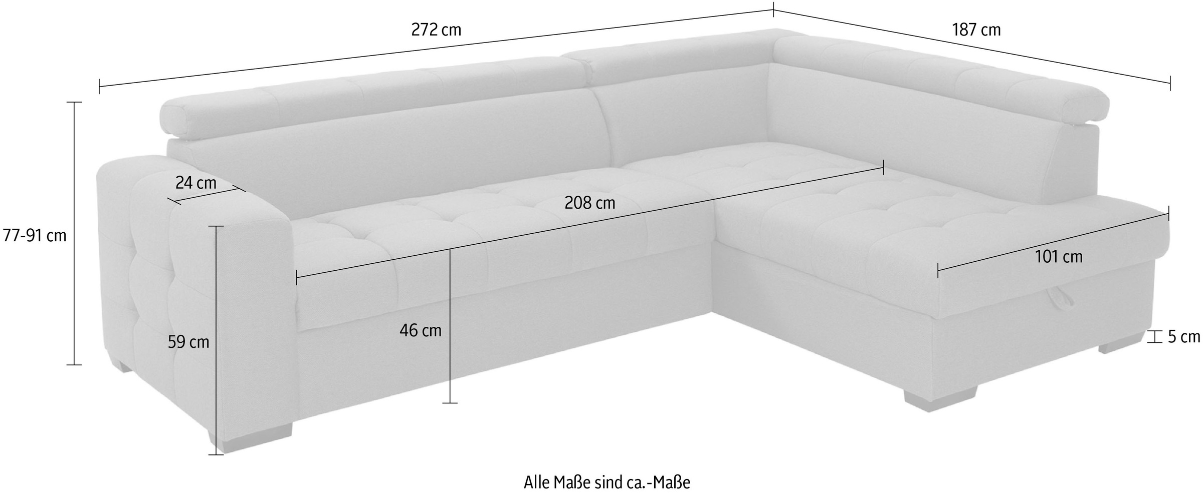 exxpo - sofa fashion Ecksofa bestellen Sitzbereich, Jelmoli-Versand Bettkasten Steppung Bettfunktion online Wahlweise im »Otusso«, mit | und