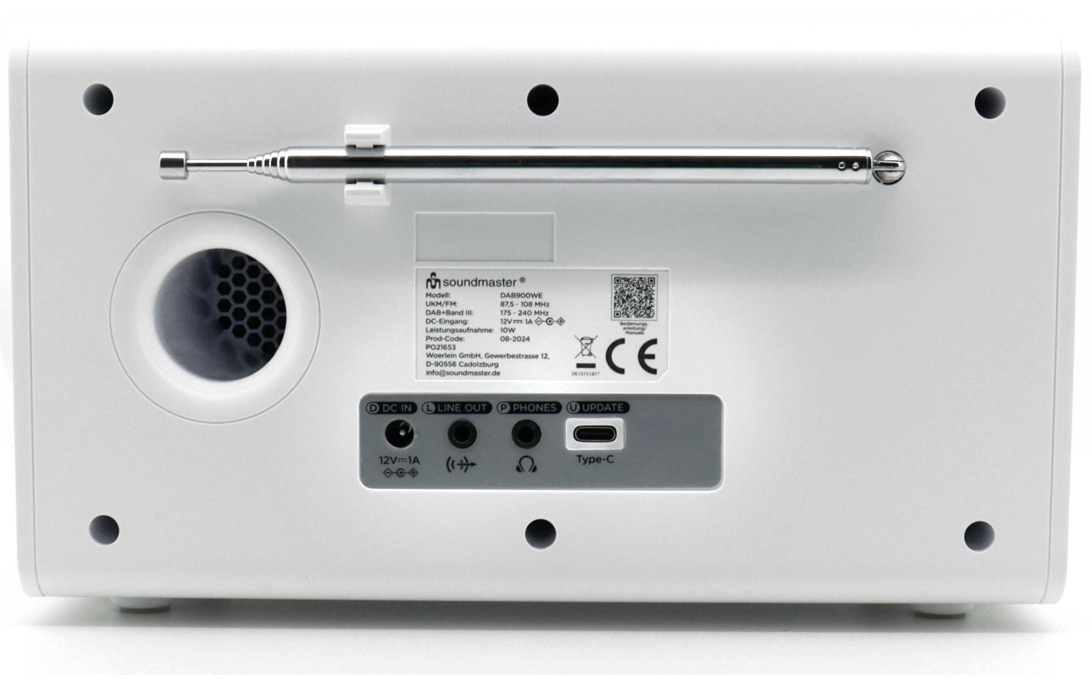Soundmaster Digitalradio (DAB+) »DAB900WE«, Datumsanzeige, Display, Senderspeicher