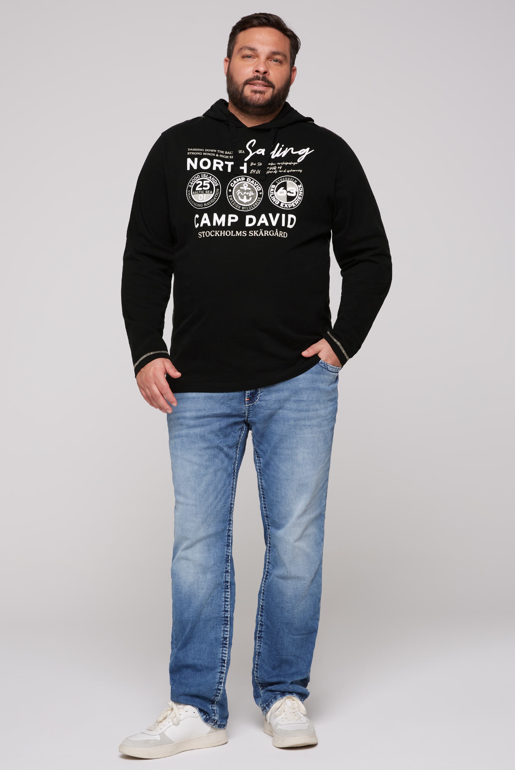 CAMP DAVID Kapuzenshirt, langarm, mit Logo-Prints