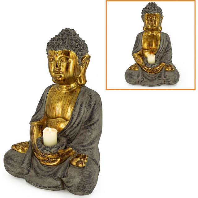 NOOR LIVING Kerzenhalter »Buddha«, (1 St.), sitzend, aus Magnesia, Höhe ca.  45 cm online bestellen