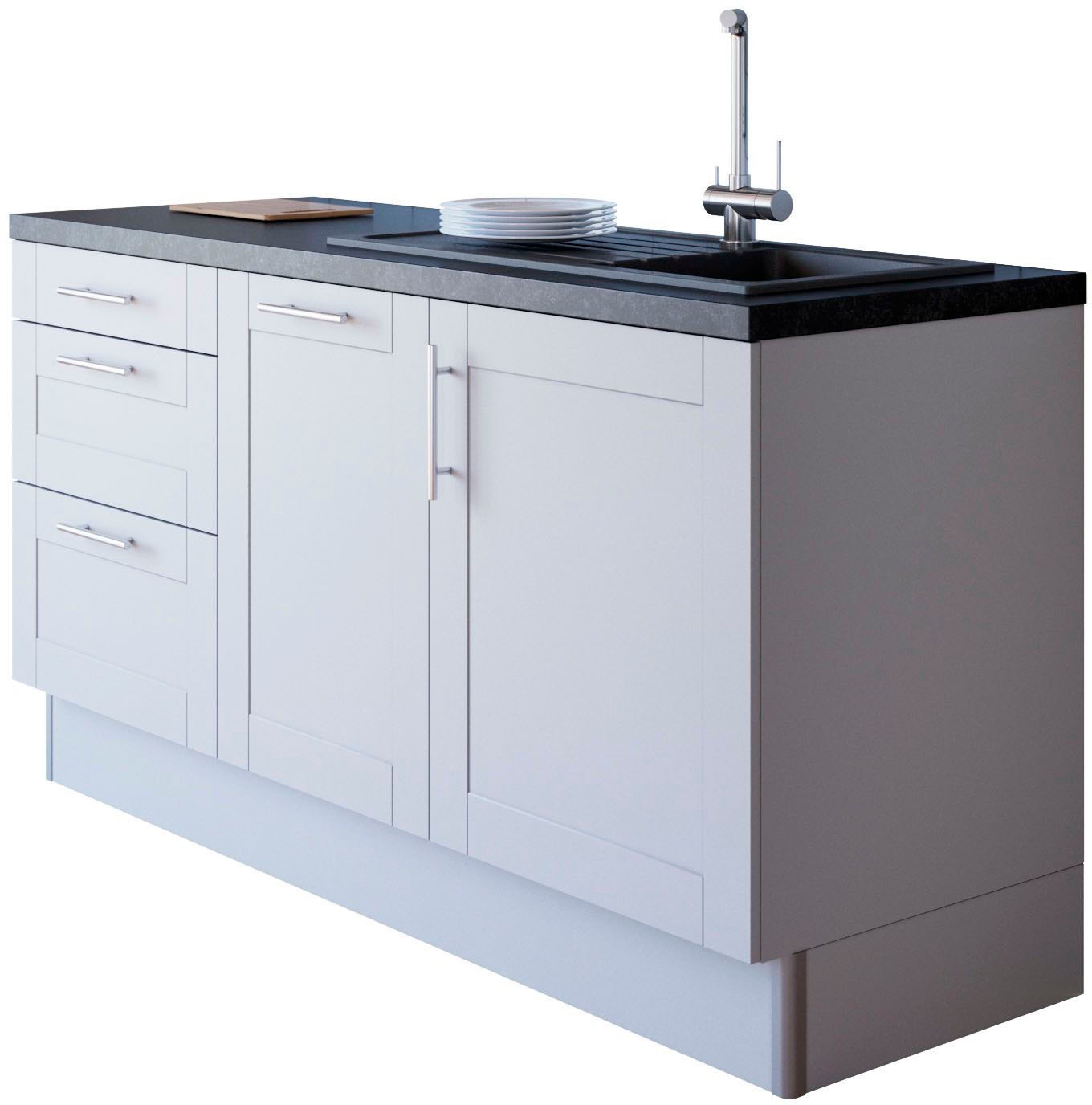 OPTIFIT Küche »Ahus«, 180 cm breit, wahlw.mit E-Geräten, Soft Close Funktion, MDF Fronten
