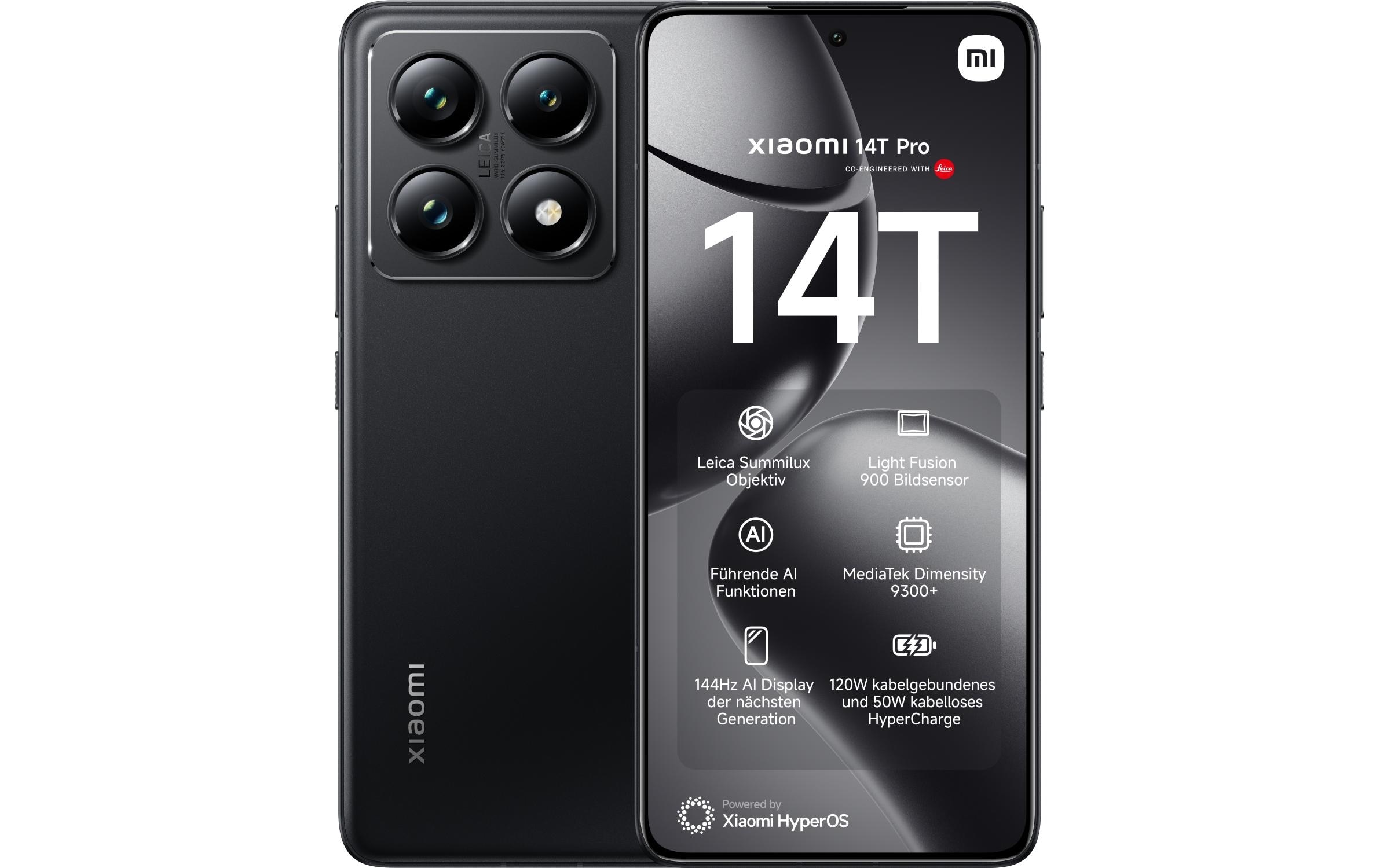 Smartphone »14T Pro 512 GB«, Schwarz, 512 GB Speicherplatz