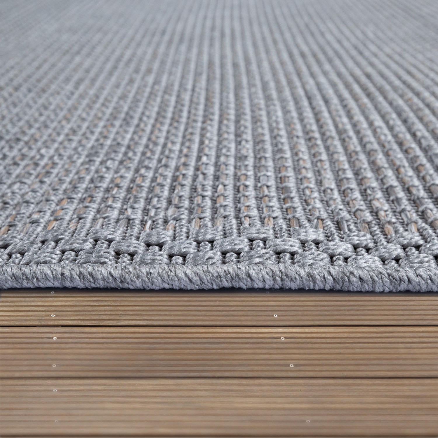 Paco Home Teppich »Quebec 135«, rund, 4 mm Höhe, Flachgewebe, meliert, In- und Outdoor geeignet, Wohnzimmer