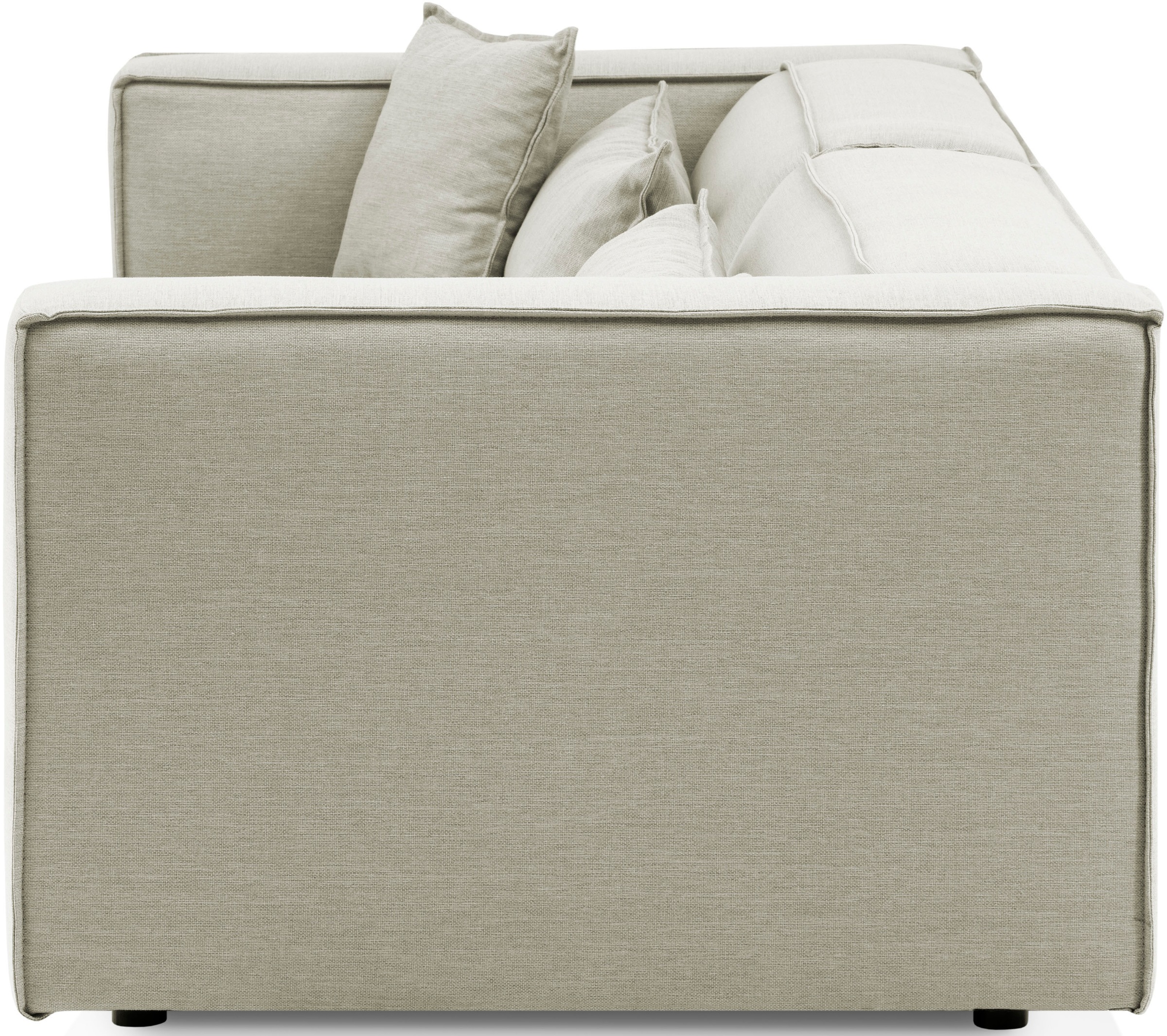 LeGer Home by Lena Gercke 3-Sitzer »PIARA, Couch mit Kedernaht, Sofa in Cord oder Leinenoptik«, schwarze Füsse, bequemer Sitzkomfort