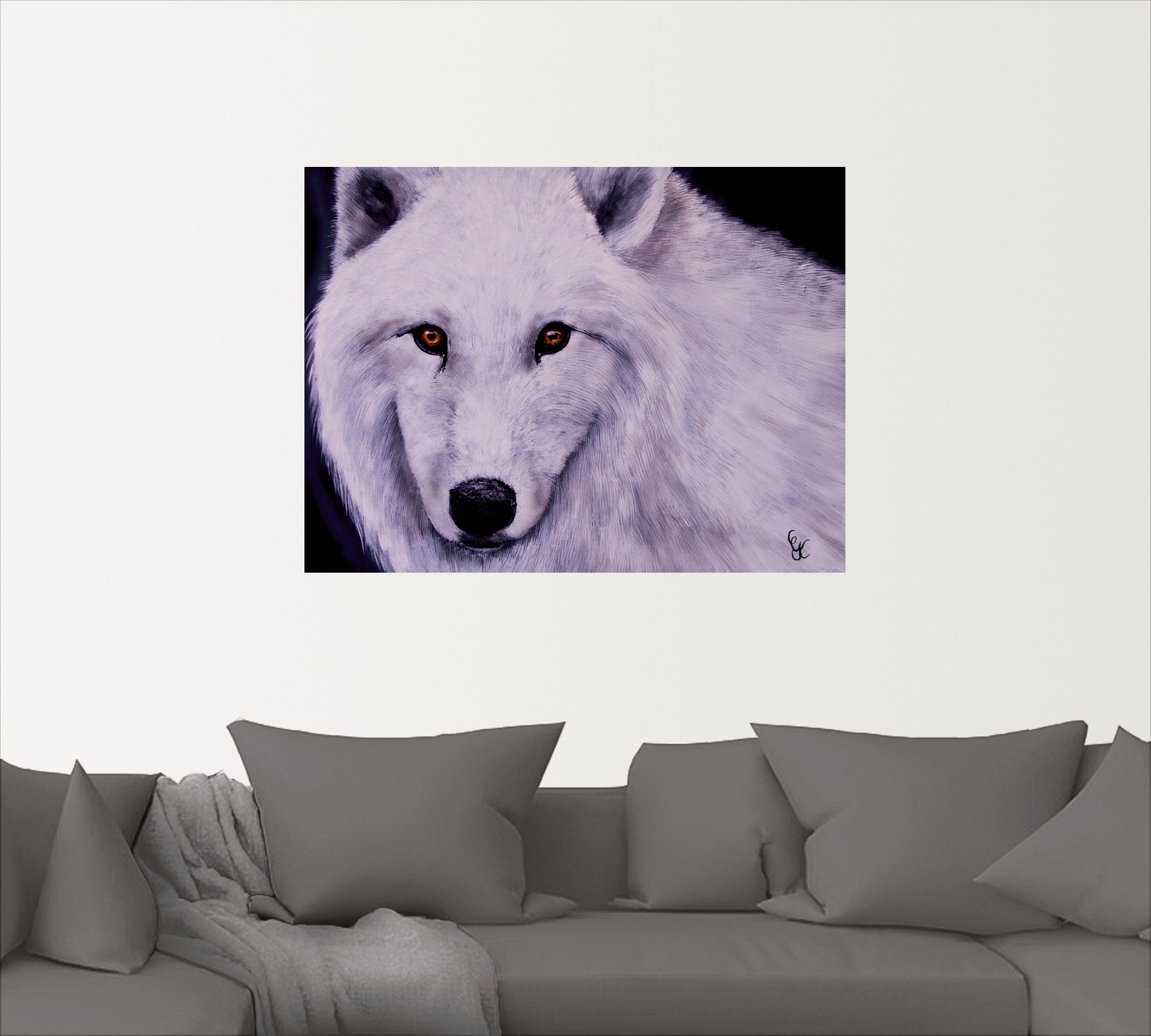 Artland Wandbild »Weisser Wolf«, Wildtiere, (1 St.), als Alubild,  Leinwandbild, Wandaufkleber oder Poster in versch. Grössen online shoppen |  Jelmoli-Versand