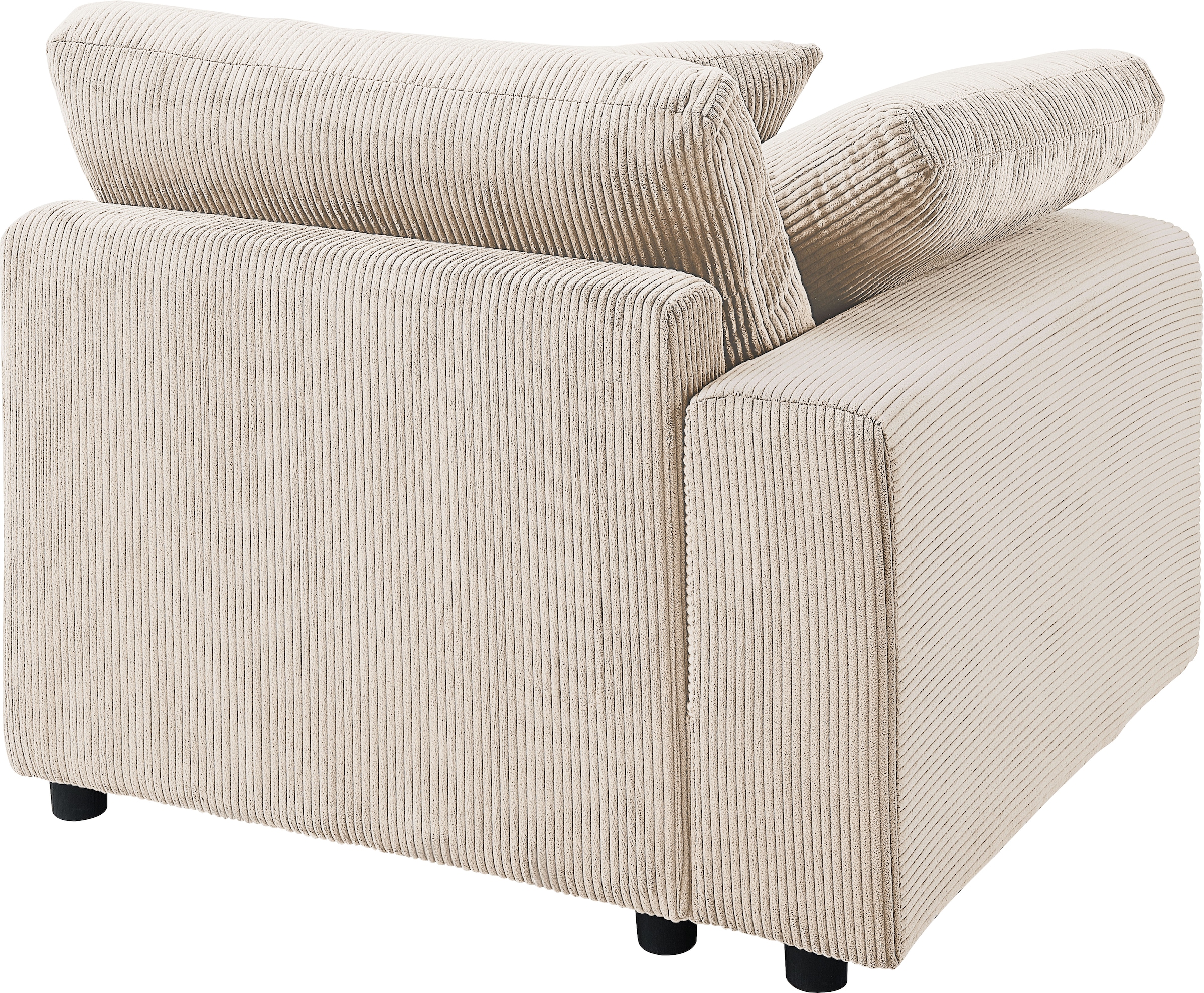 RAUM.ID 4-Sitzer »Bennid, XXL-Modulsofa mit vielen individuellen Stellmöglichkeiten«, (Set, 4 St.), inklusive 2 grossen & 2 kleinen Zierkissen im flauschigen Cord