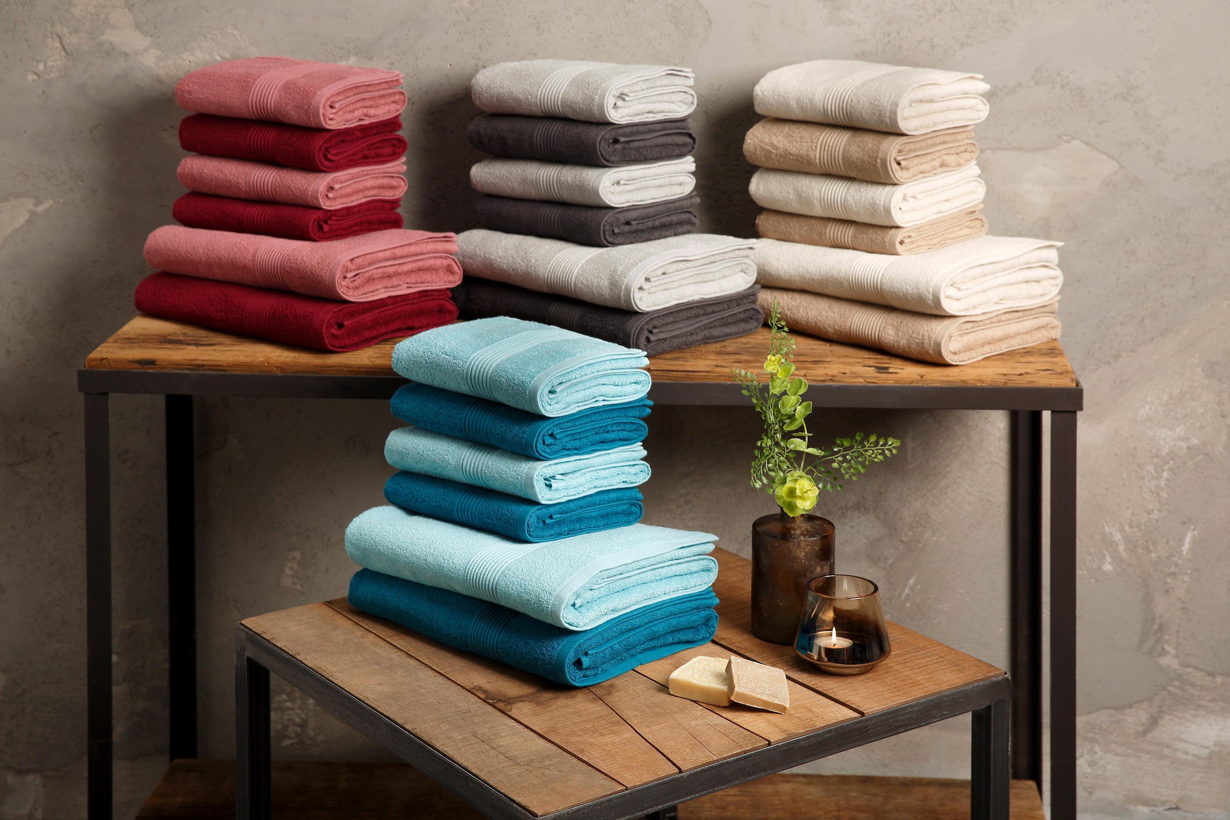 my home Handtuch Set Baumwolle Set, online tlg., Handtücher kaufen | 100% 6 »Anna«, Handtuch-Set, Walkfrottee, gestreifte aus Bordüre, Jelmoli-Versand