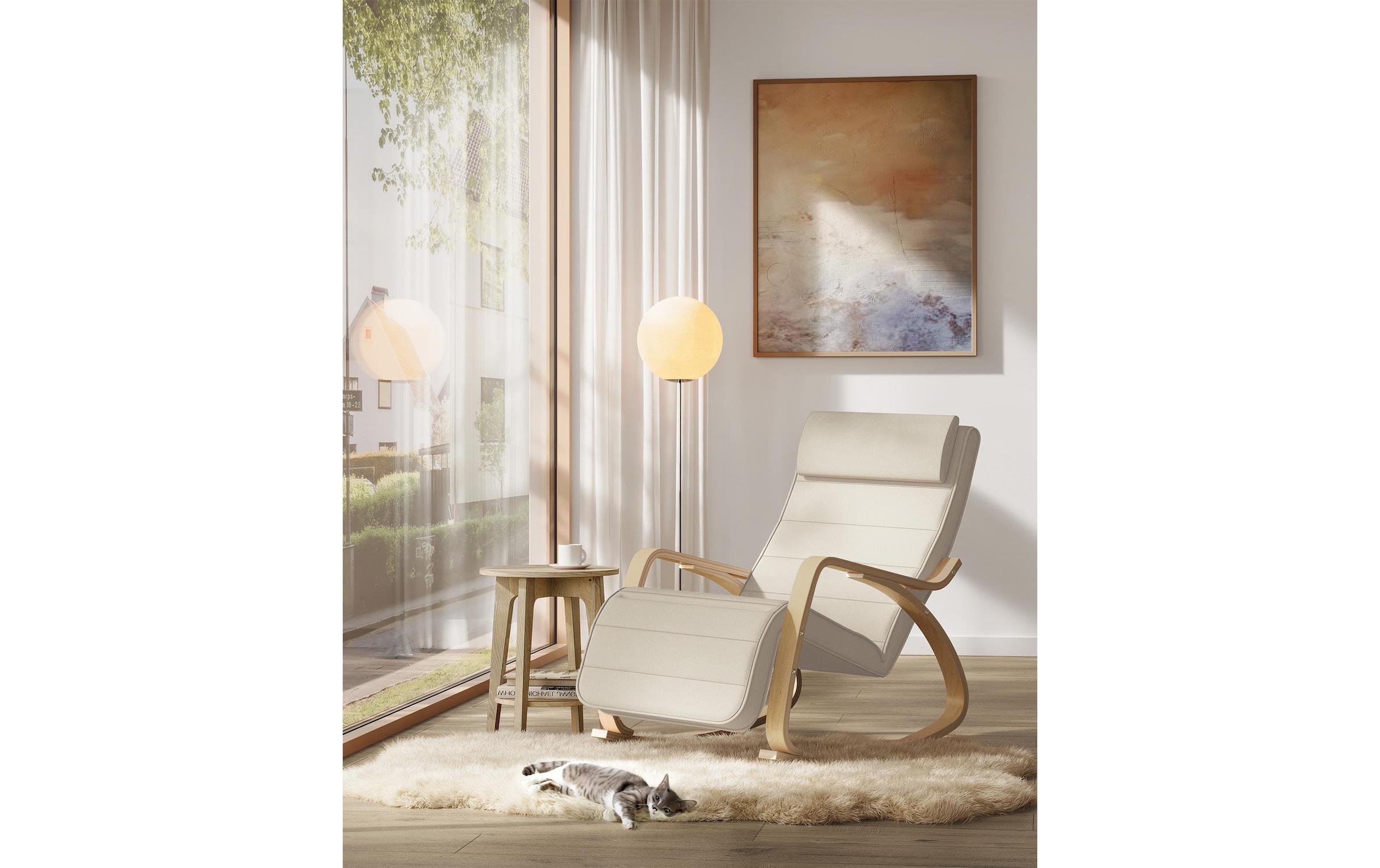SONGMICS Stuhl »91 cm x 115 cm, Beige«