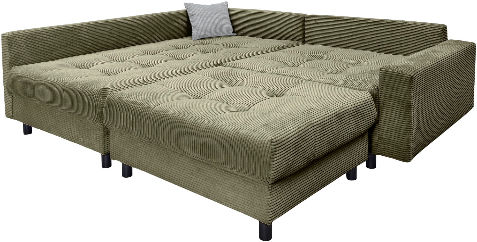 Home affaire Ecksofa »Toni L-Form, B: 215 cm«, mit Hocker & 2 Zierkissen, Federkern