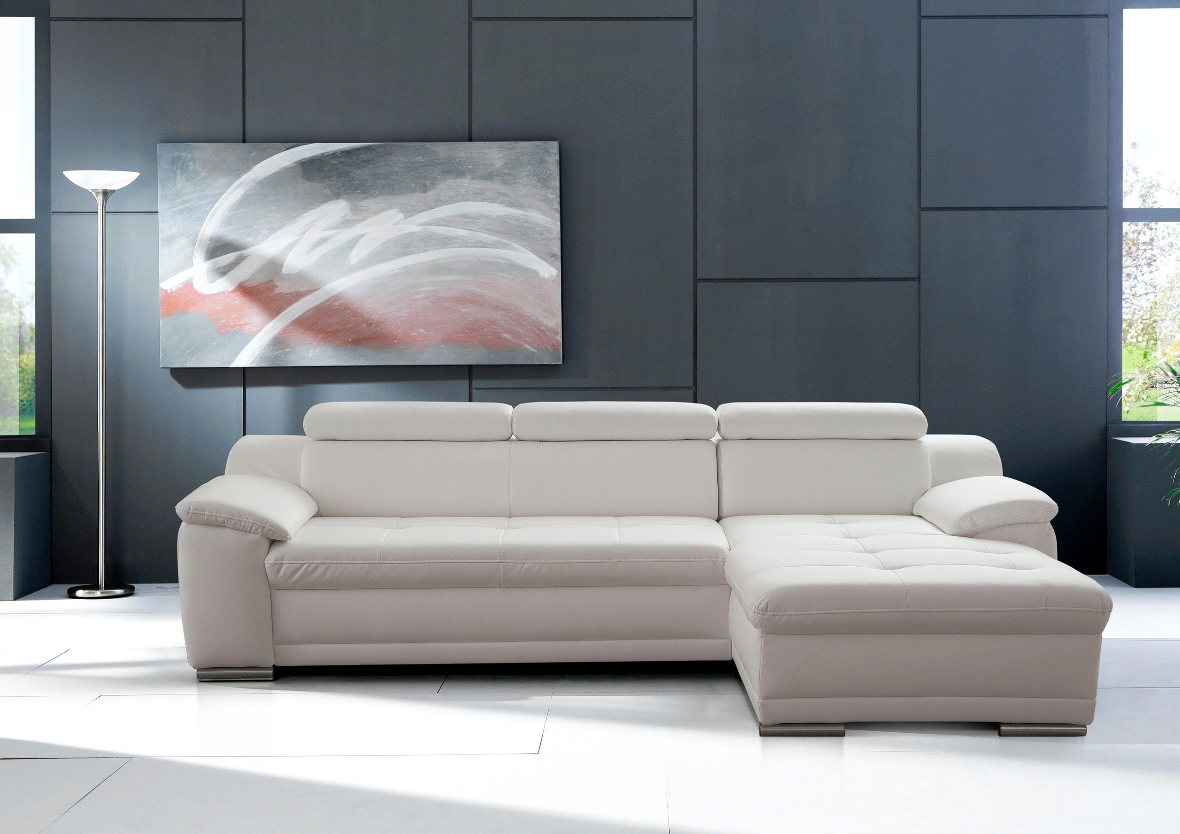 sit&more Ecksofa »Andiamo L-Form«, wahlweise mit Bettfunktion, inklusive Kopfteilverstellung