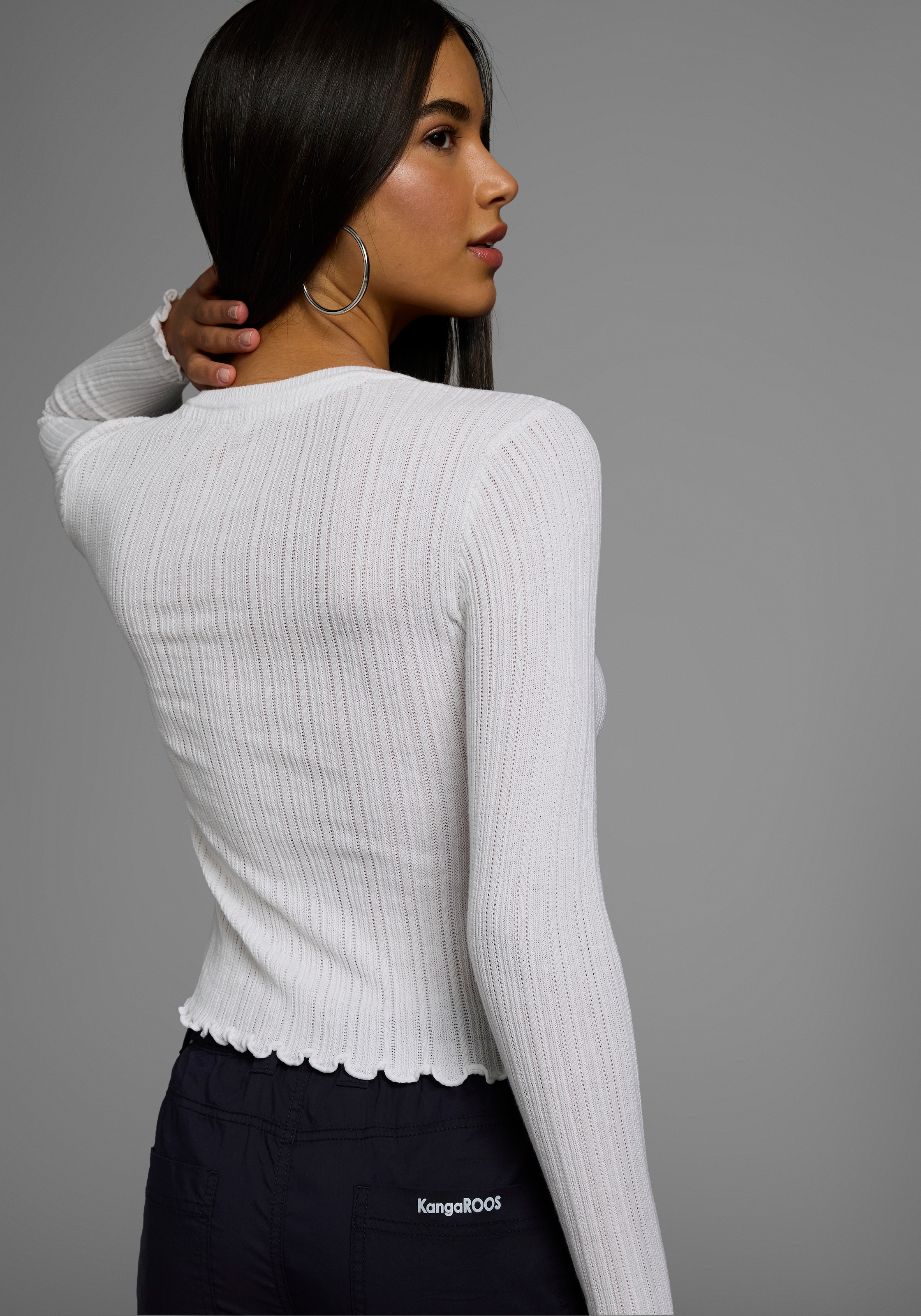 KangaROOS Strickjacke, aus Pointelle-Strick