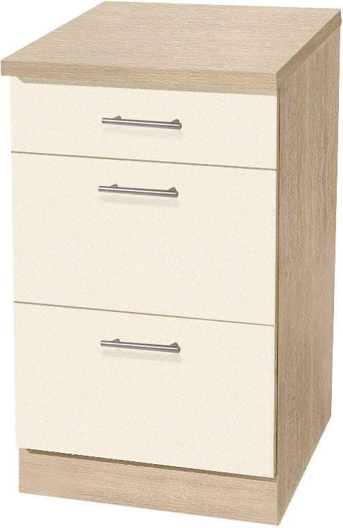 wiho Küchen Unterschrank "Kiel" 50 cm breit, Tiefe 60 cm, mit 2 grossen Auszügen und 1 Schublade