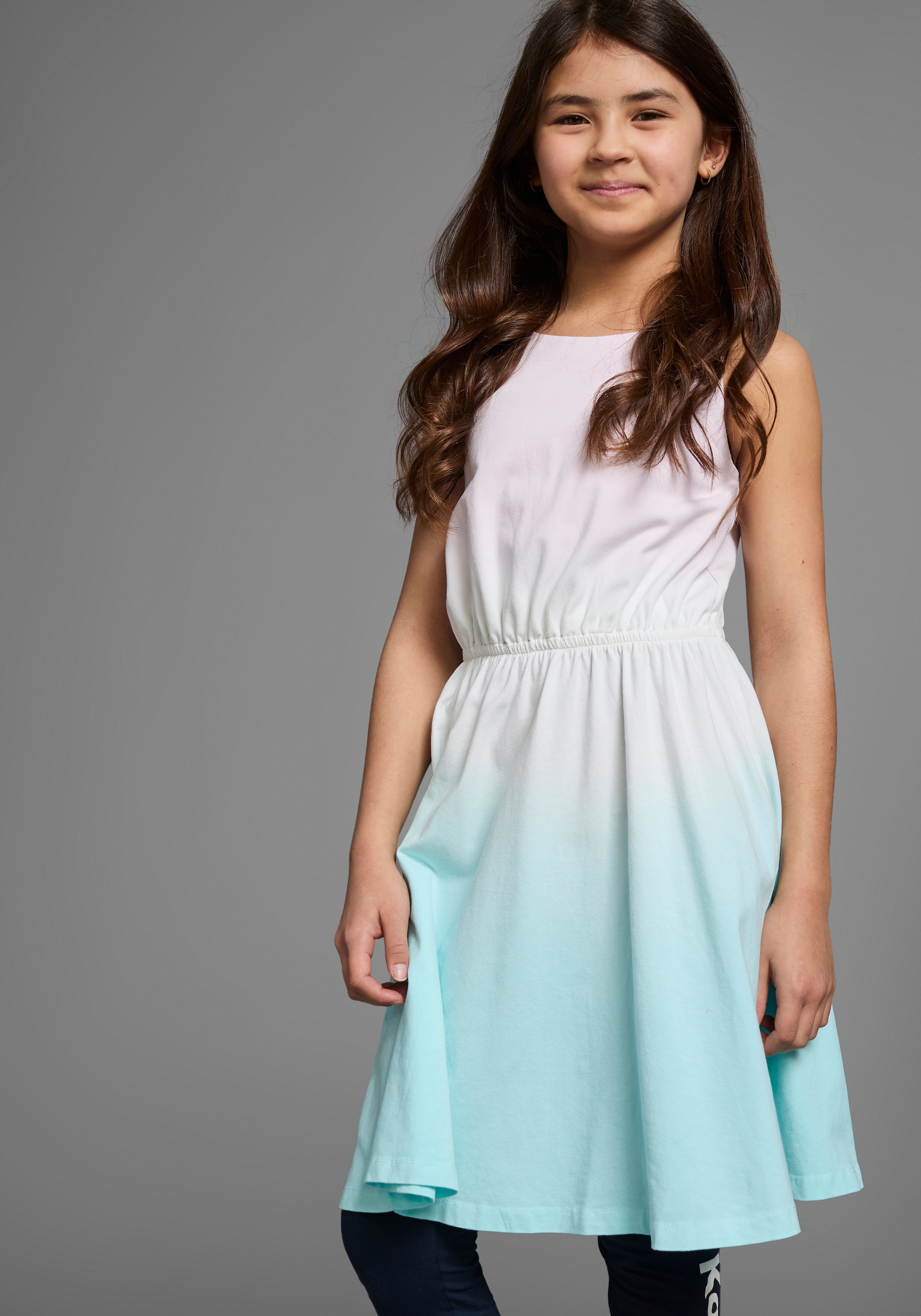 KangaROOS Jerseykleid, festliche Anlässe, kniefreie Länge, trendiger Dip-Dye-Look